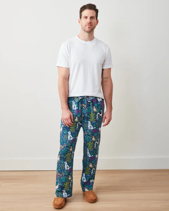 Must Love Dogs - Men's Lightweight Flannel PJ Pants - Indigo sold by Printfresh