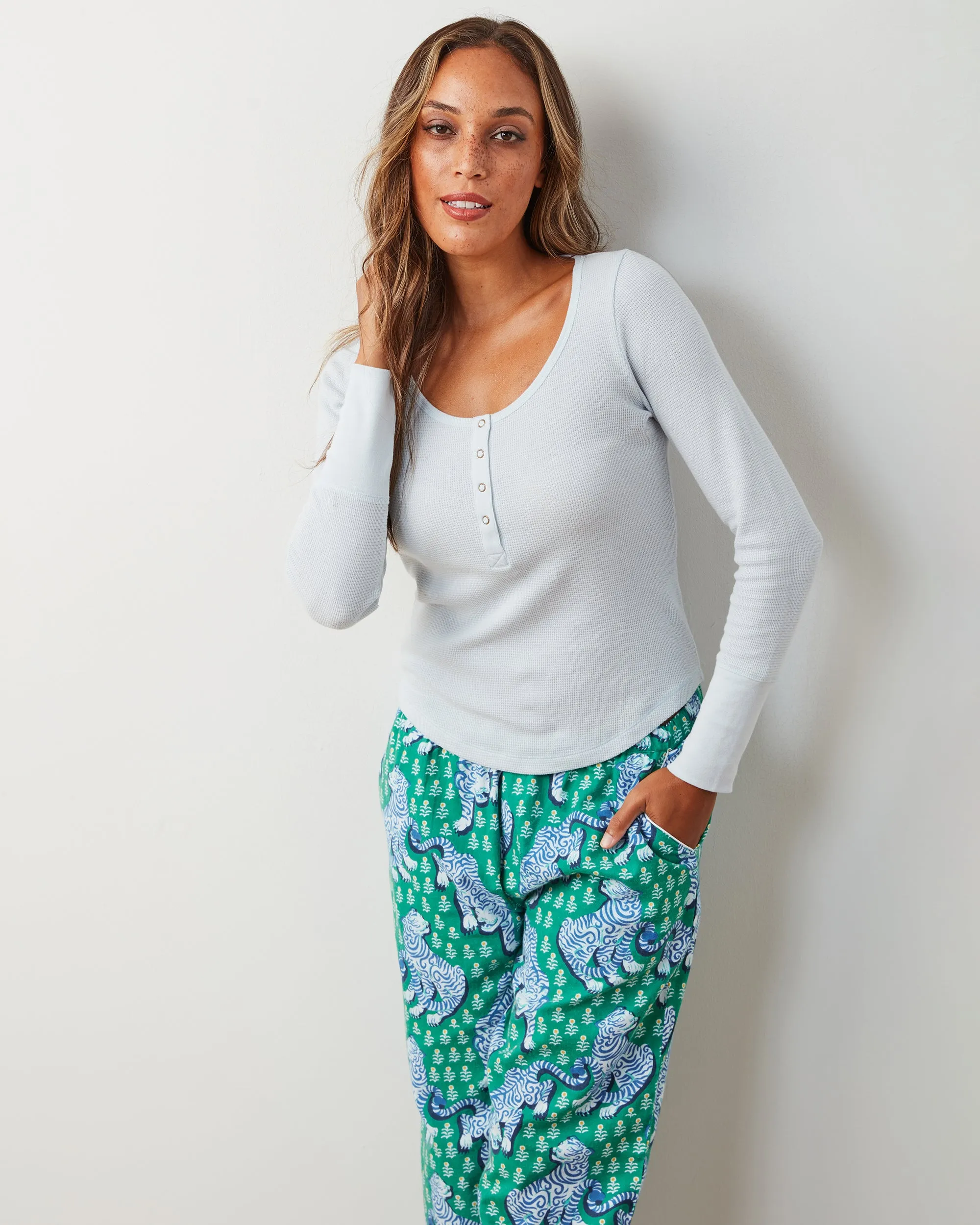 Tiger Queen - Lightweight Flannel PJ Pants - Jade sold by Printfresh product image thumbnail 5