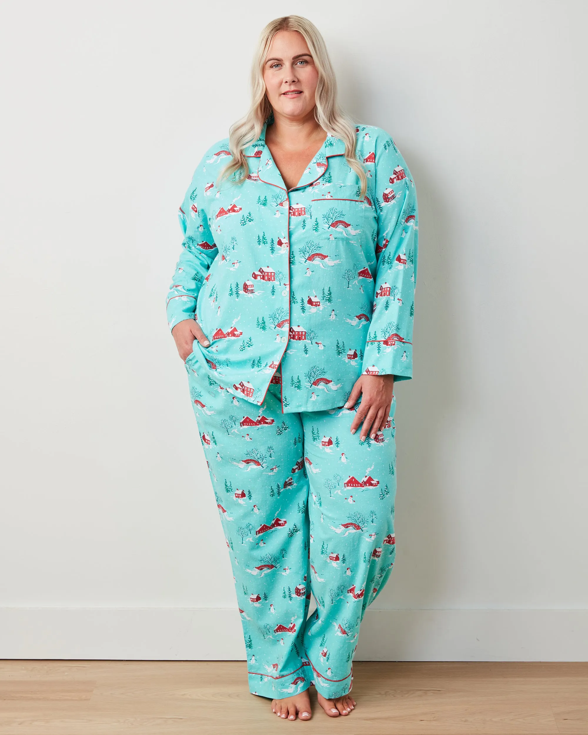 Winter Wonderland - Tall Lightweight Flannel Long PJ Set - Snow Day sold by Printfresh