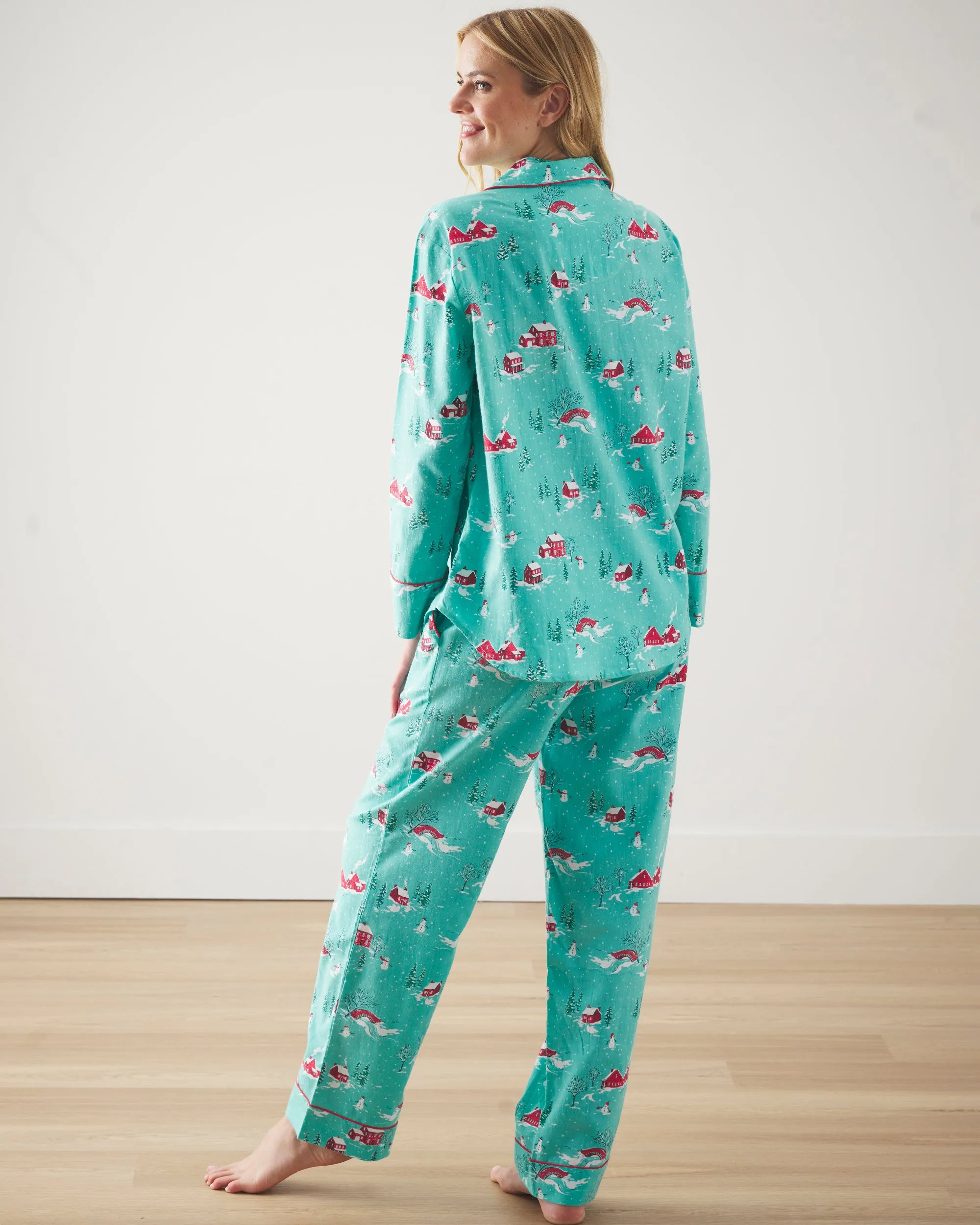 Winter Wonderland - Tall Lightweight Flannel Long PJ Set - Snow Day sold by Printfresh product image thumbnail 4