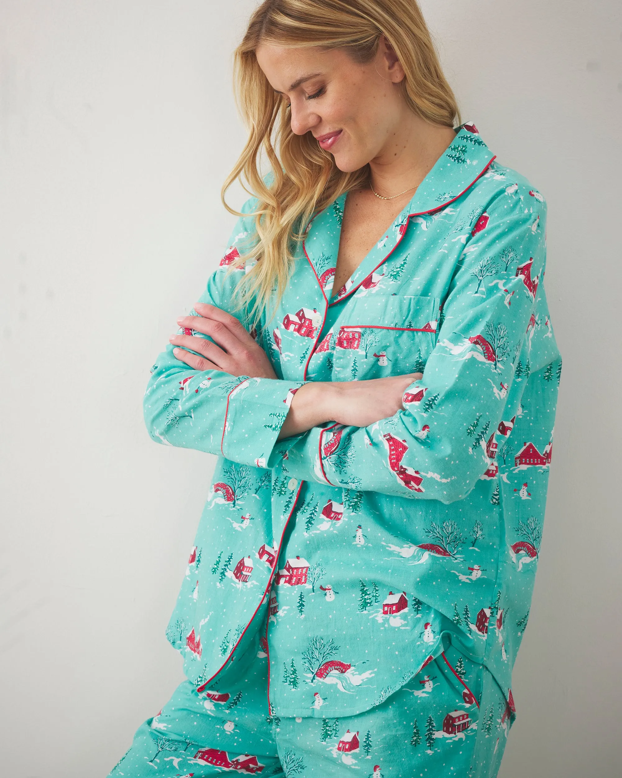 Winter Wonderland - Tall Lightweight Flannel Long PJ Set - Snow Day sold by Printfresh product image thumbnail 2