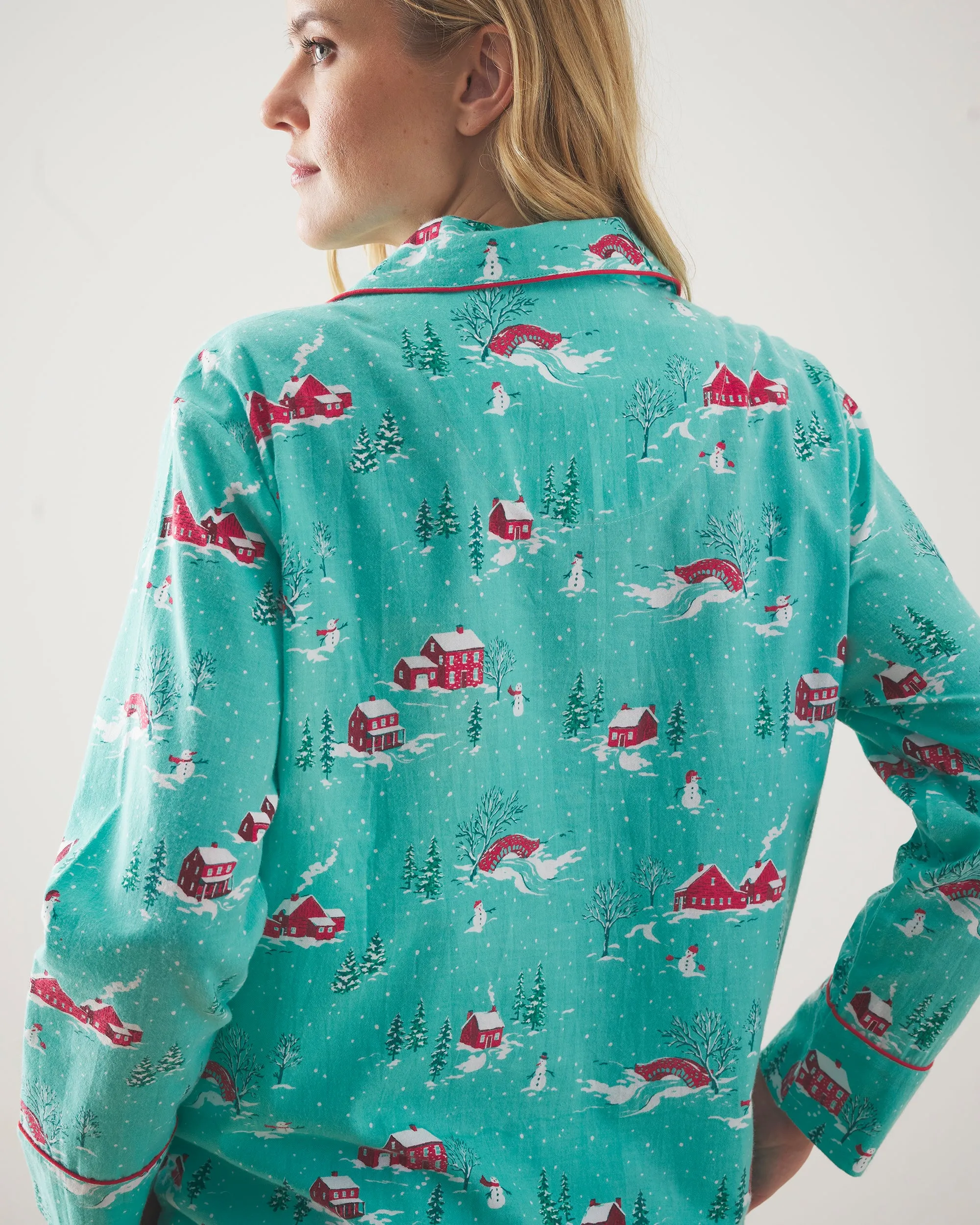 Winter Wonderland - Petite Lightweight Flannel Long PJ Set - Snow Day sold by Printfresh product image thumbnail 3