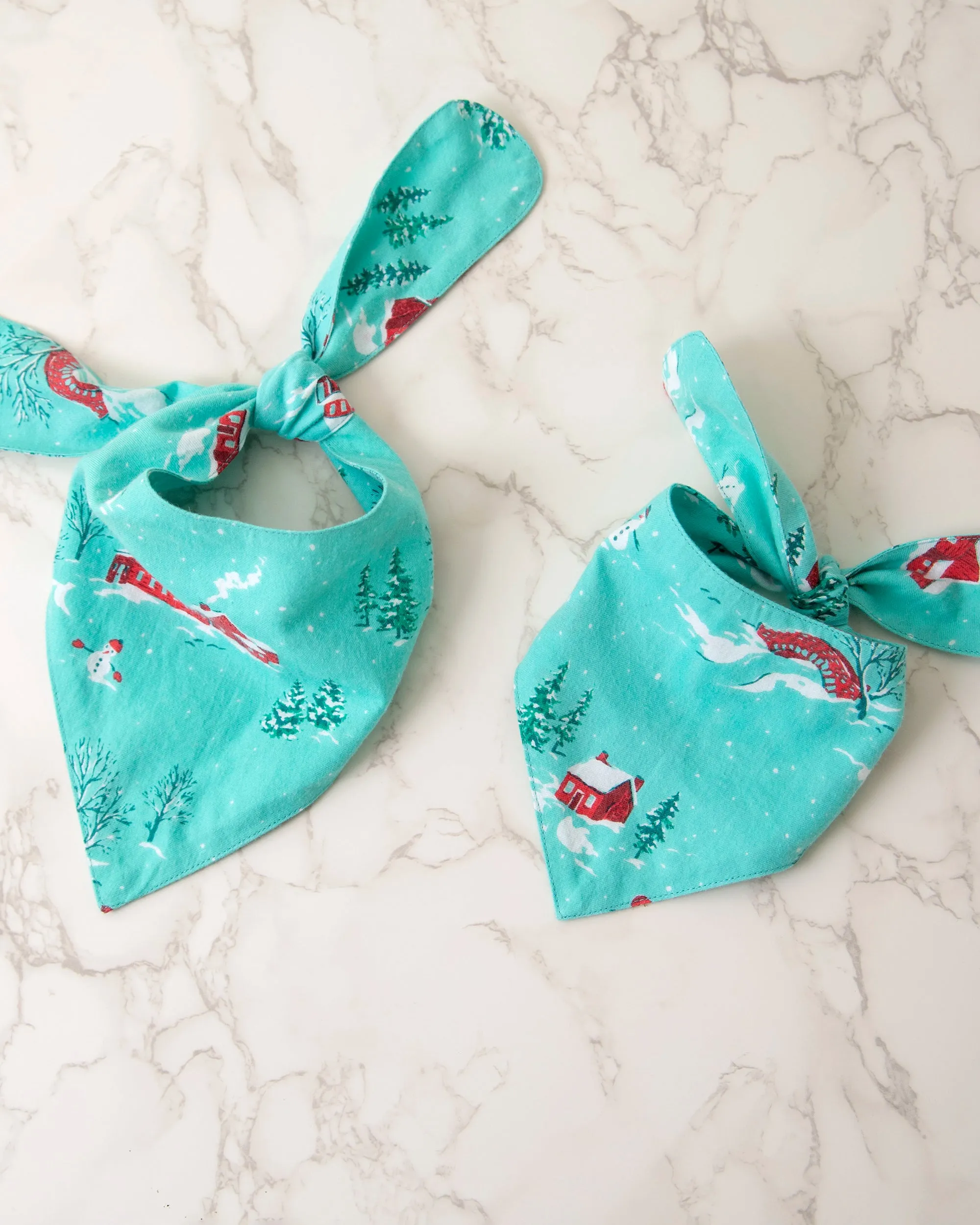 Winter Wonderland - Lightweight Flannel Pet Bandana - Snow Day sold by Printfresh product image thumbnail 2