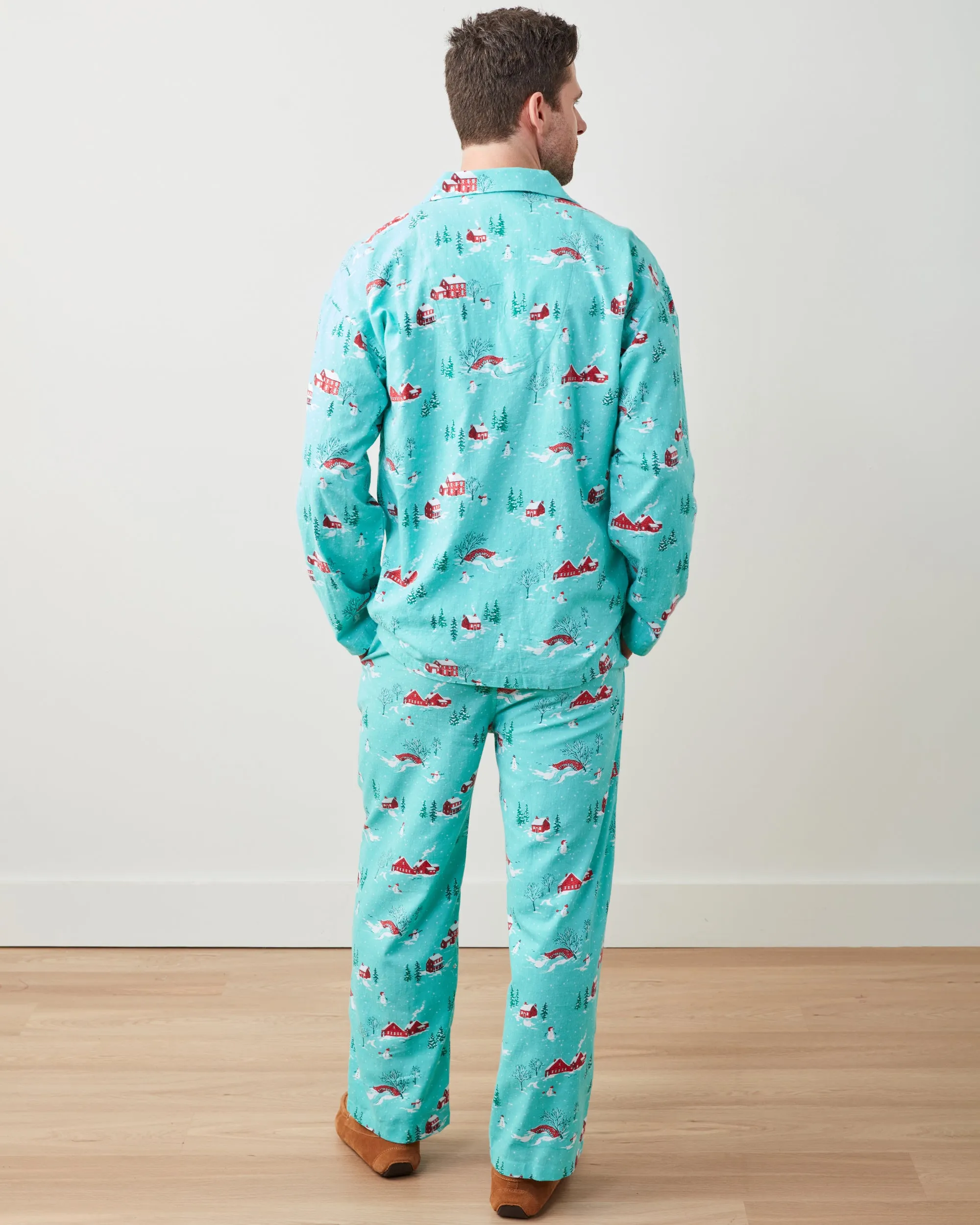 Winter Wonderland - Men's Lightweight Flannel Long PJ Set - Snow Day sold by Printfresh product image thumbnail 5