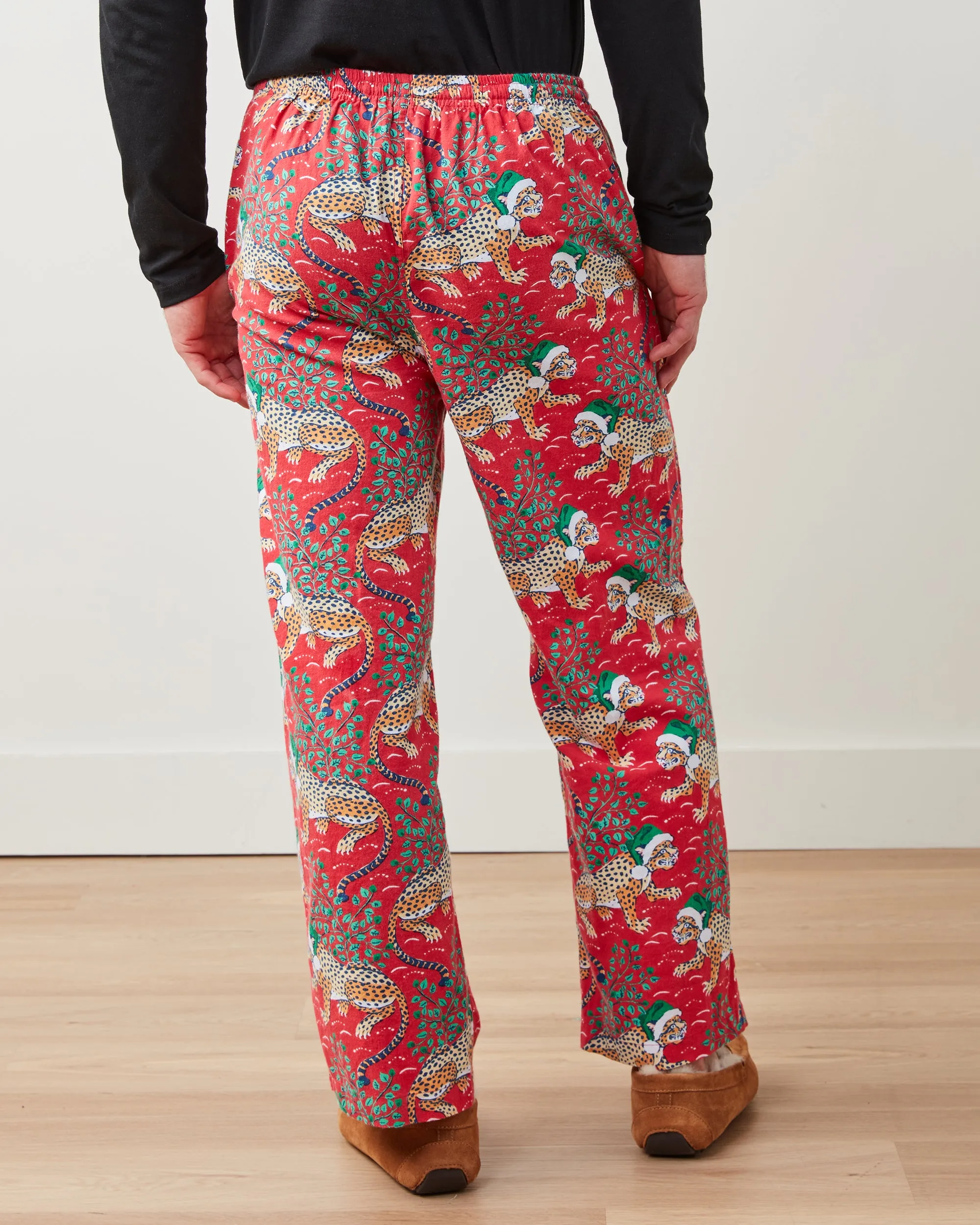 Holly Jolly Bagheera - Men's Lightweight Flannel PJ Pants - Ruby sold by Printfresh product image thumbnail 3