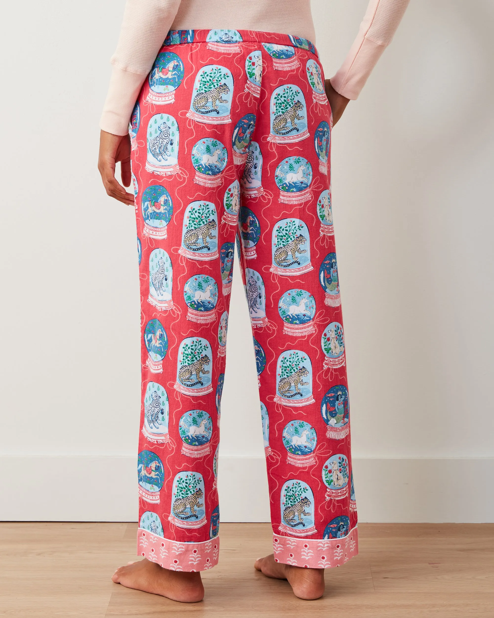 Snow Globe Magic - Lightweight Flannel PJ Pants - Red Ribbon sold by Printfresh product image thumbnail 4