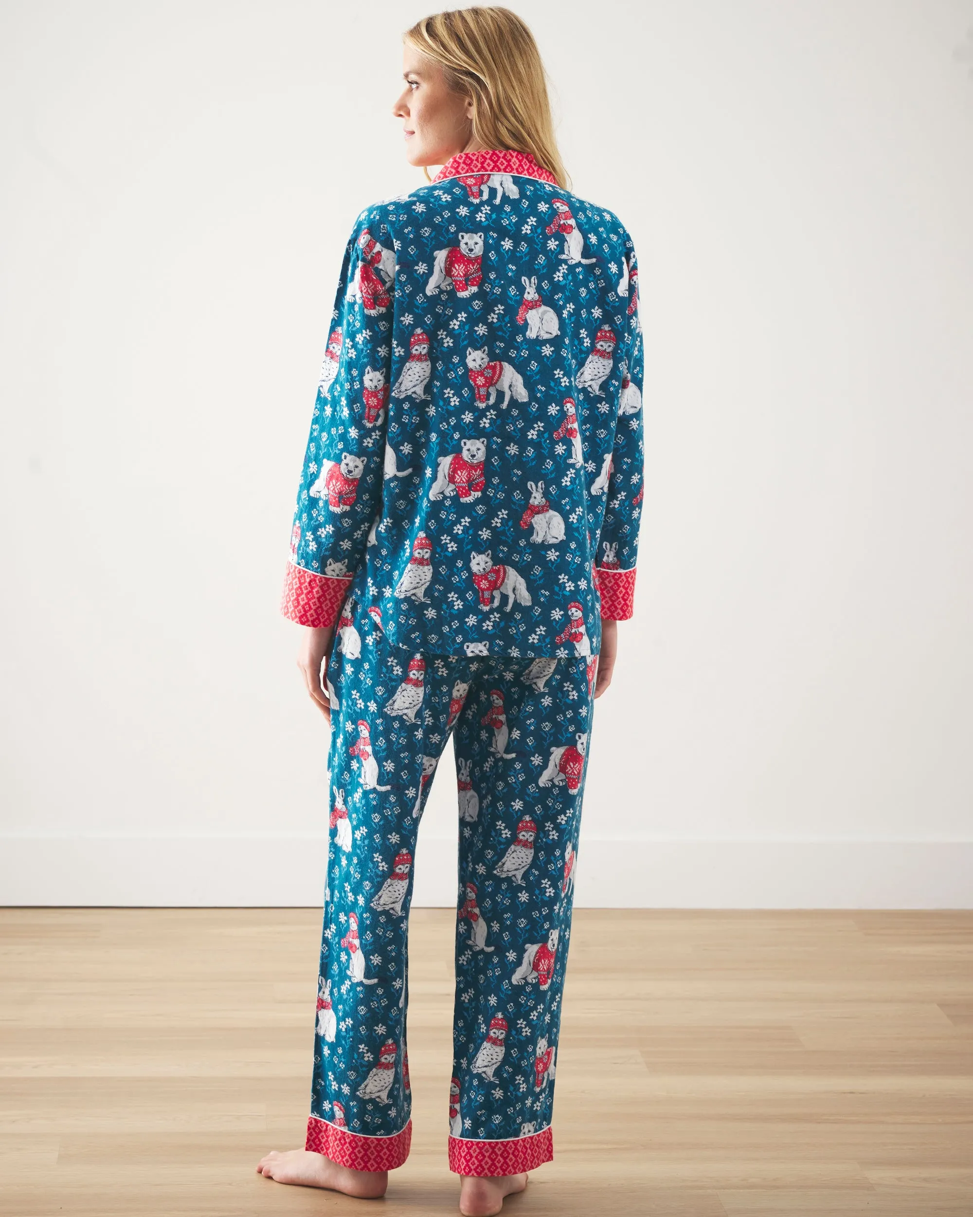 Bundled Up - Lightweight Flannel Long PJ Set - Navy sold by Printfresh product image thumbnail 5