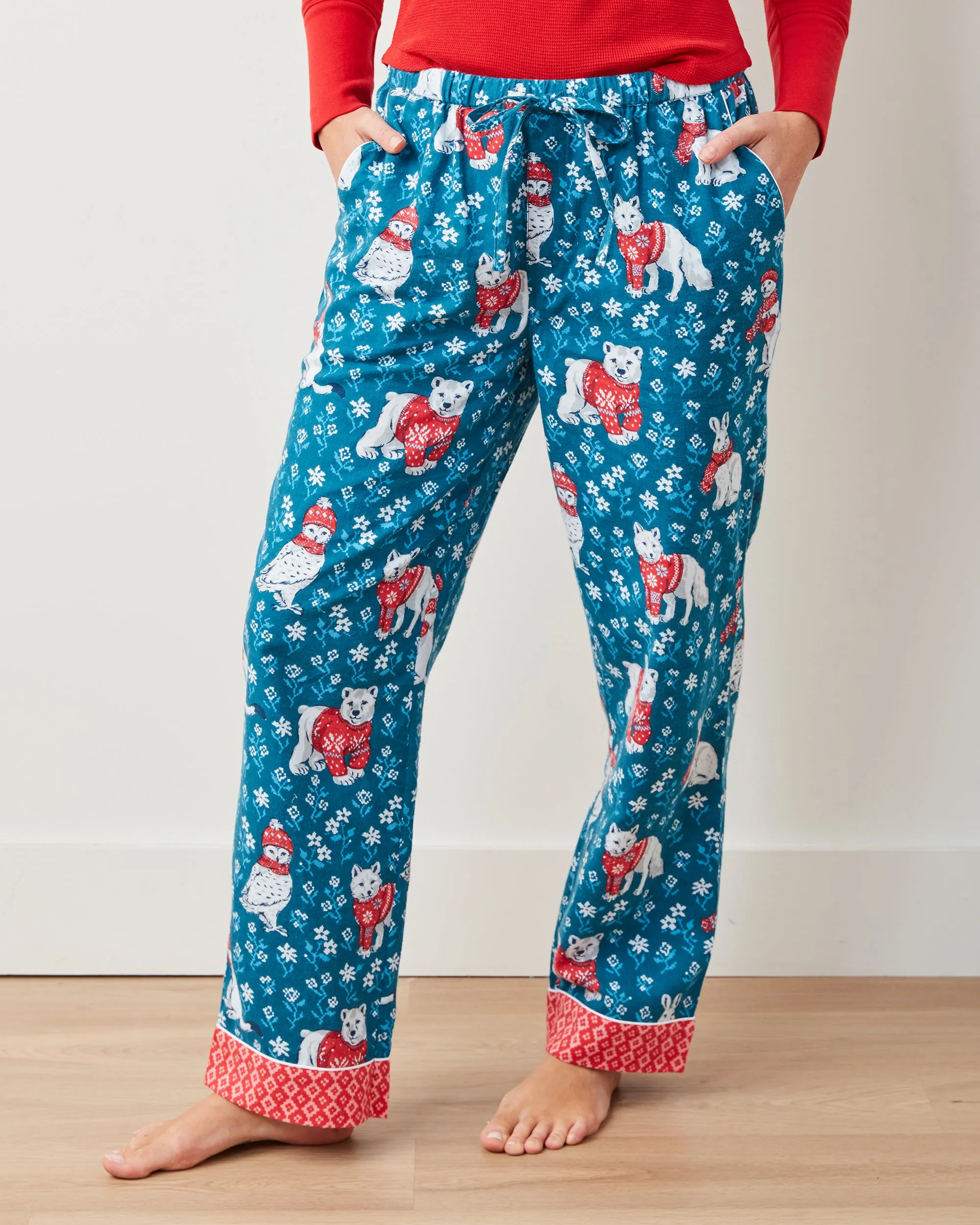 Bundled Up - Lightweight Flannel PJ Pants - Navy sold by Printfresh