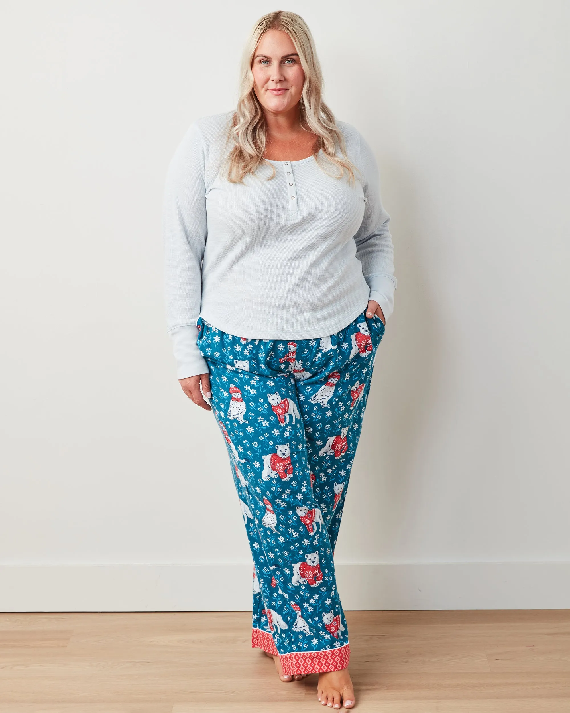Bundled Up - Lightweight Flannel PJ Pants - Navy sold by Printfresh product image thumbnail 3