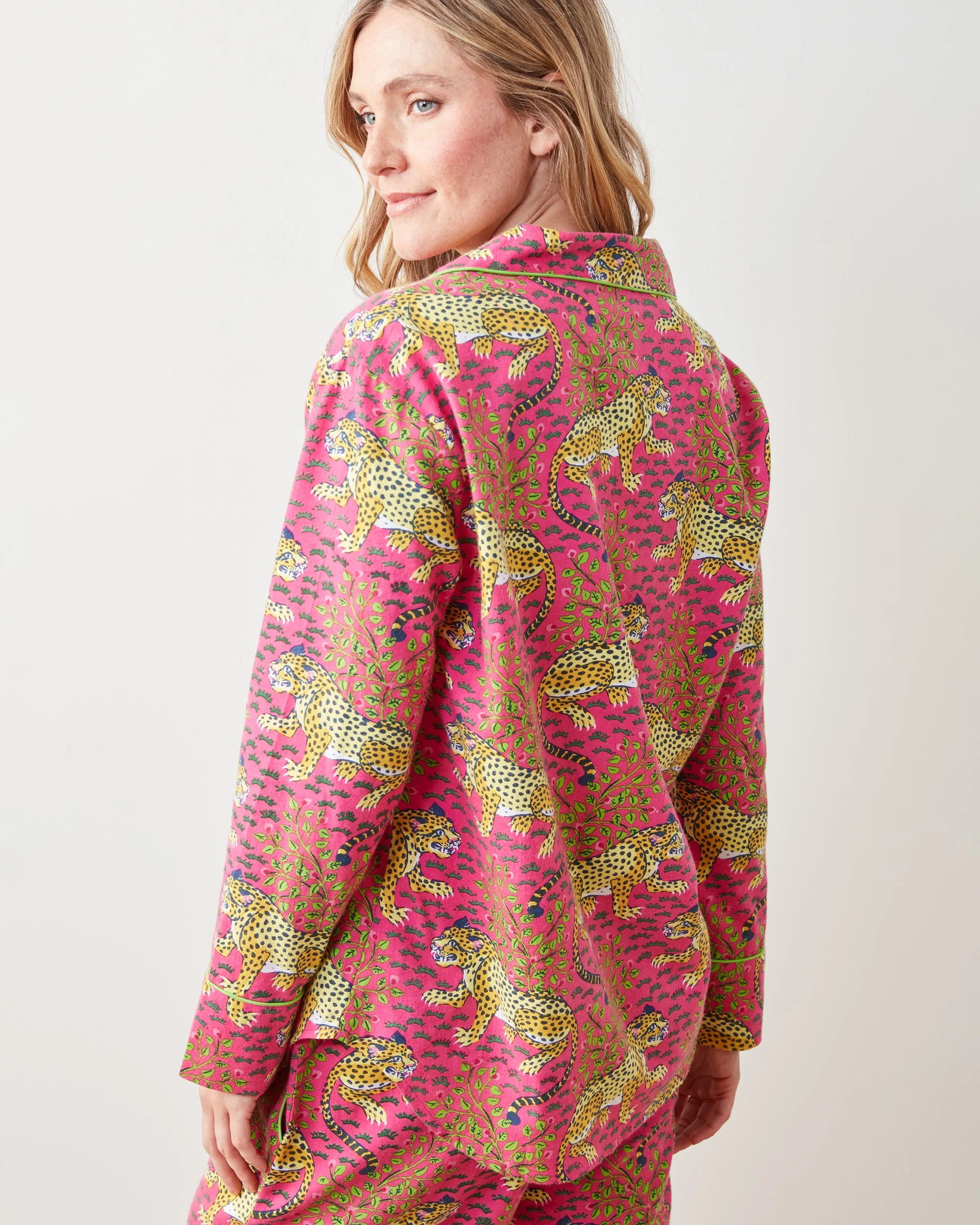 Bagheera - Tall Lightweight Flannel Long PJ Set - Hot Pink sold by Printfresh product image thumbnail 3