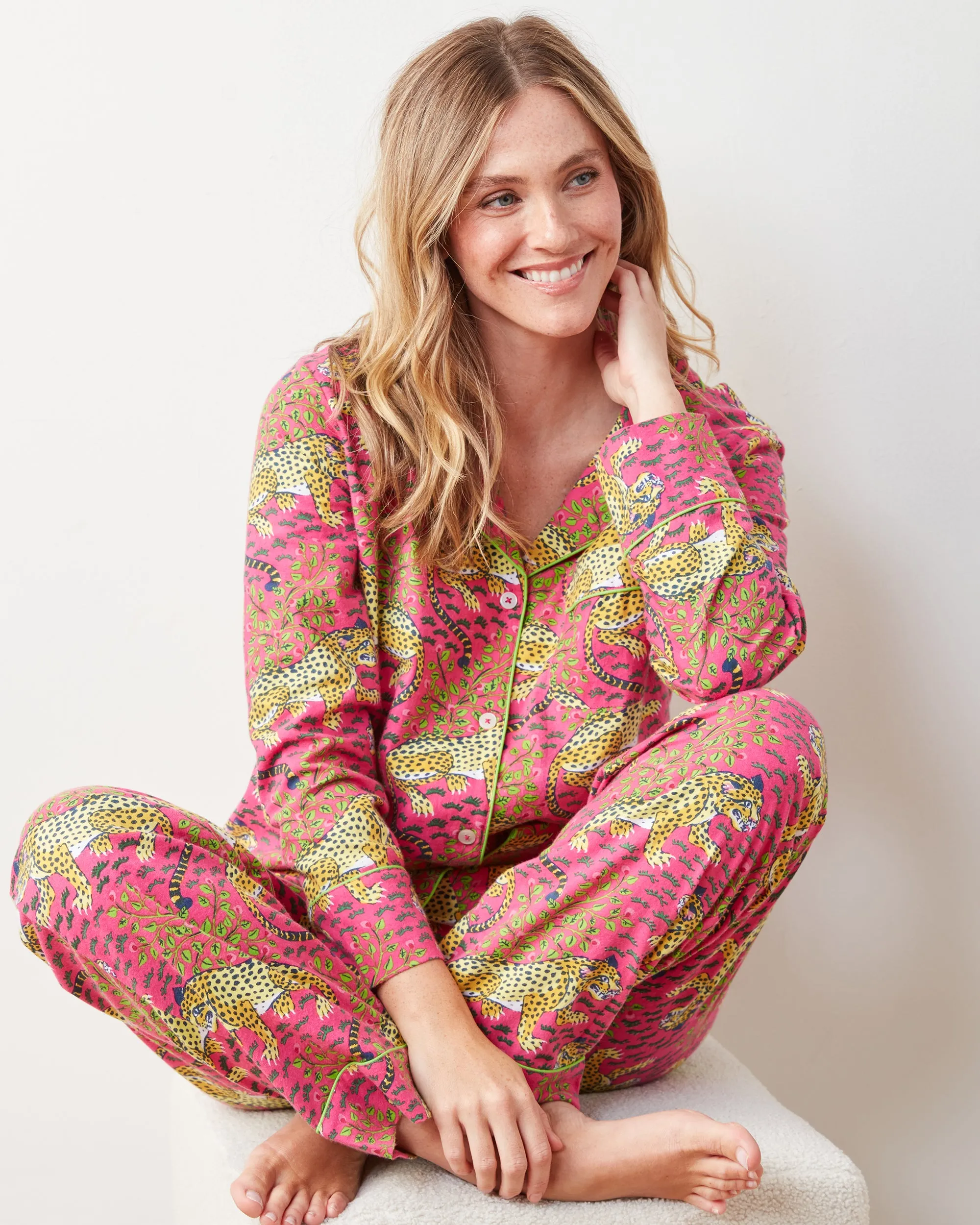 Bagheera - Petite Lightweight Flannel Long PJ Set - Hot Pink sold by Printfresh product image thumbnail 5