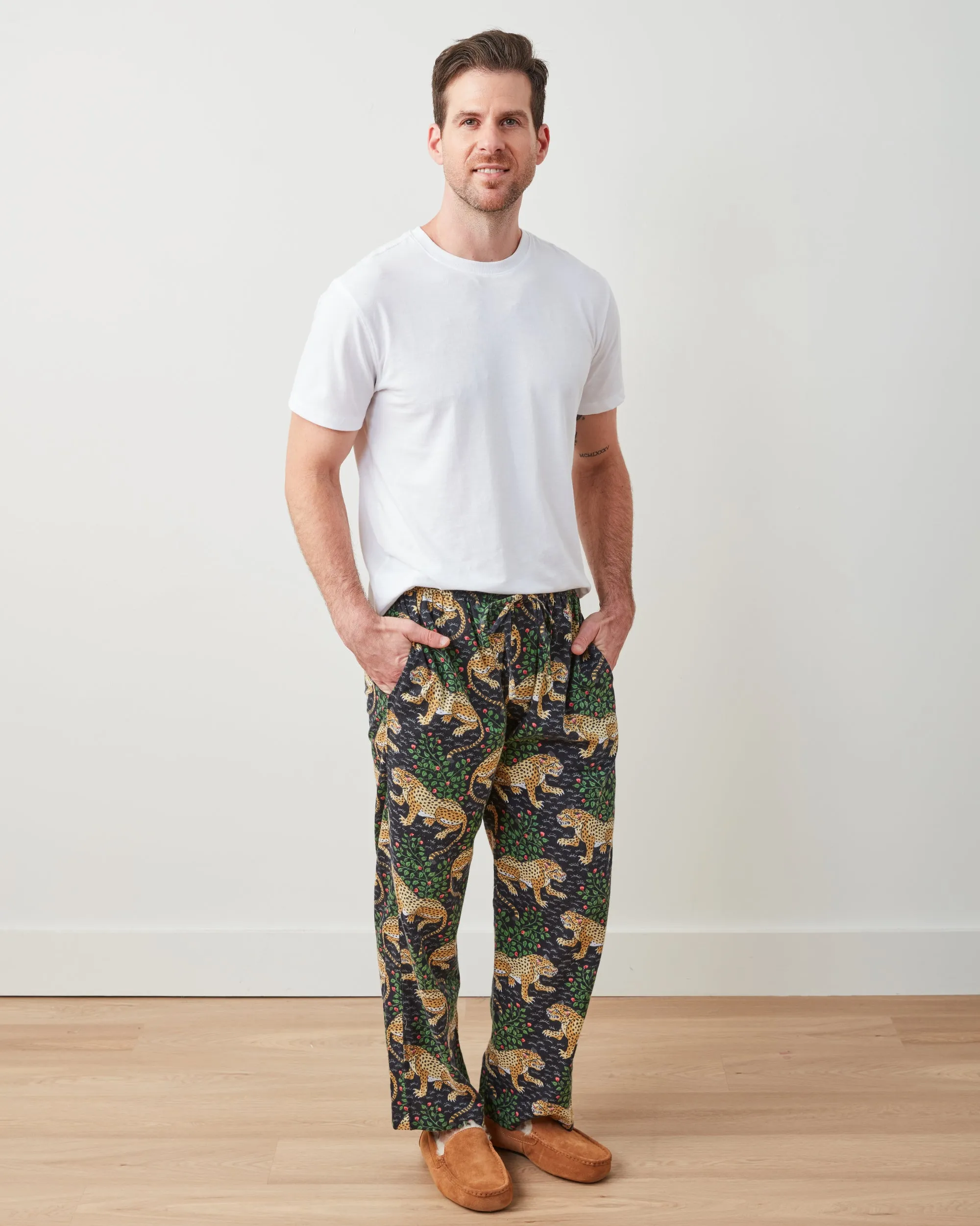 Bagheera - Men's Lightweight Flannel PJ Pants - Ink sold by Printfresh