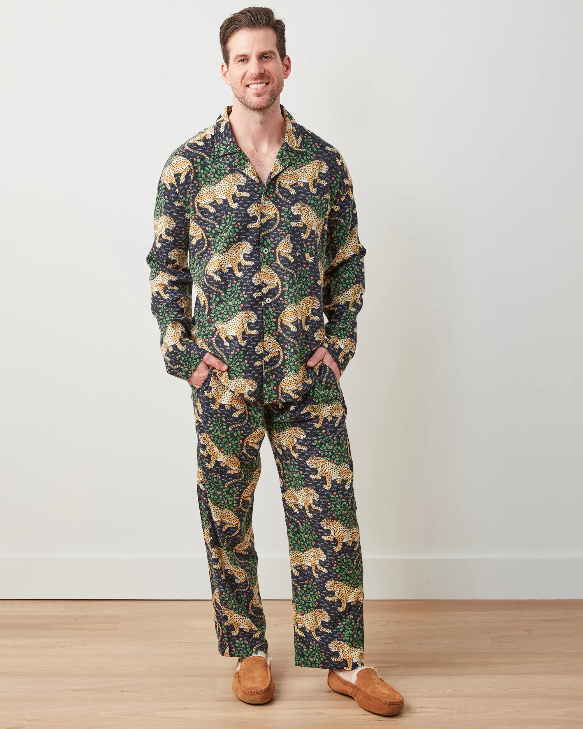 Bagheera - Men's Lightweight Flannel Long PJ Set - Ink sold by Printfresh product image thumbnail 2