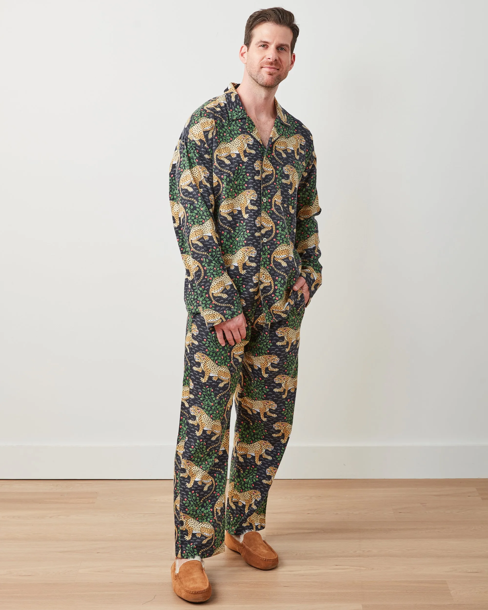 Bagheera - Men's Lightweight Flannel Long PJ Set - Ink sold by Printfresh product image thumbnail 5