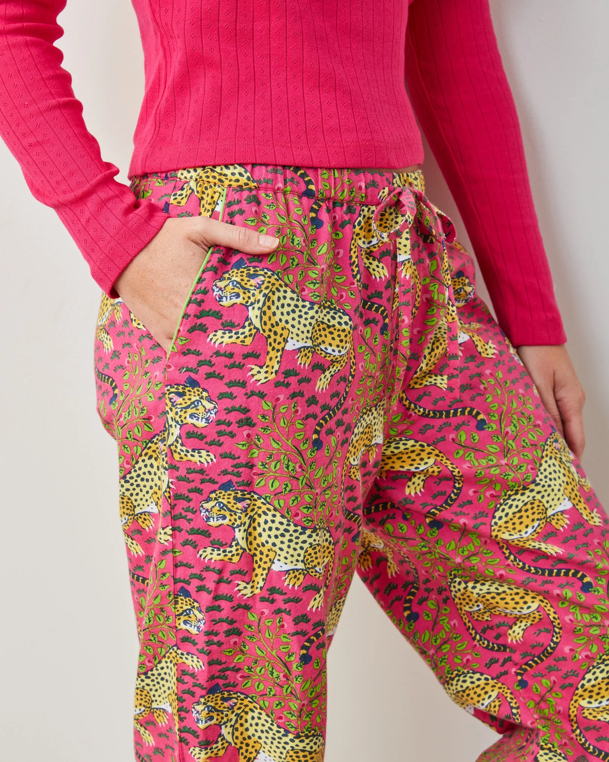 Bagheera - Lightweight Flannel PJ Pants - Hot Pink sold by Printfresh