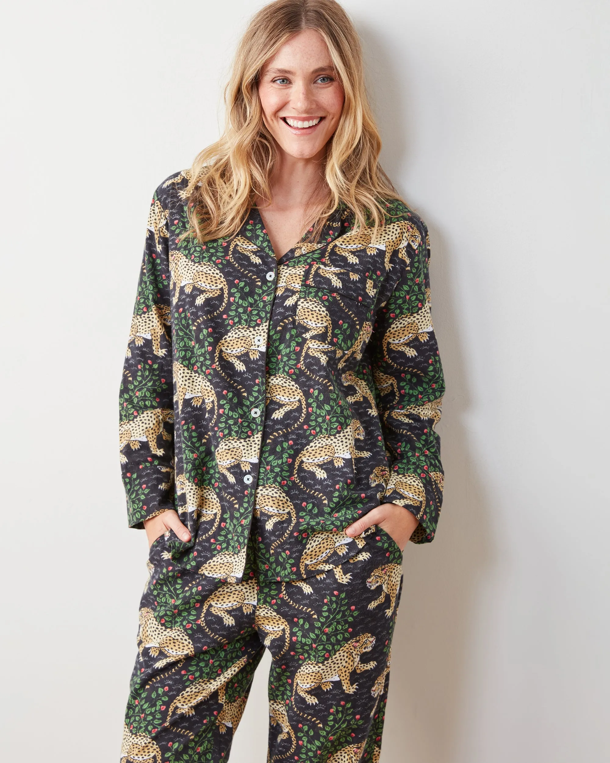 Bagheera - Lightweight Flannel Long PJ Set - Ink sold by Printfresh product image thumbnail 4