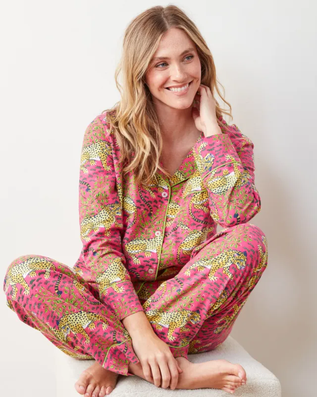 Bagheera - Lightweight Flannel Long PJ Set - Hot Pink sold by Printfresh
