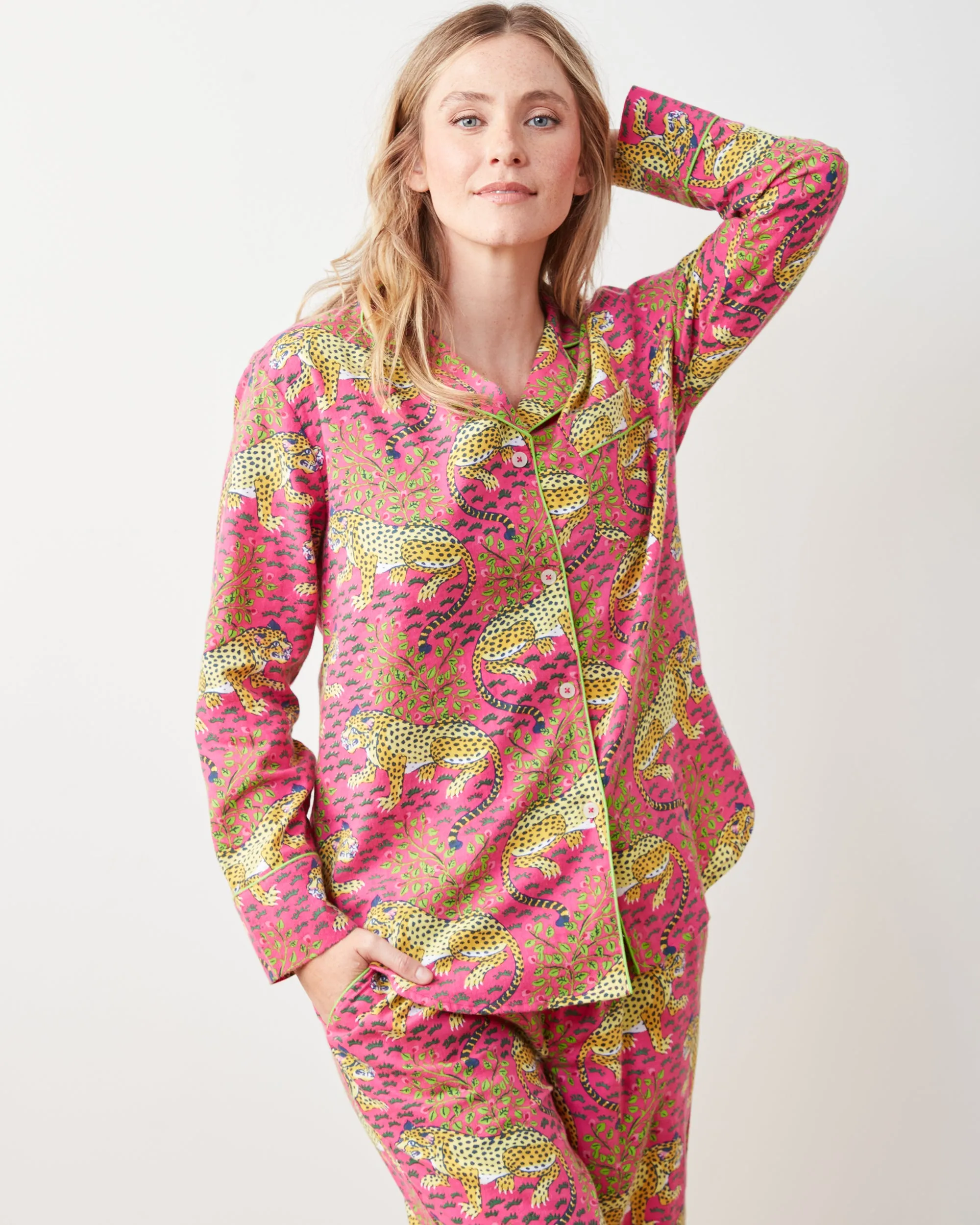 Bagheera - Lightweight Flannel Long PJ Set - Hot Pink sold by Printfresh product image thumbnail 5