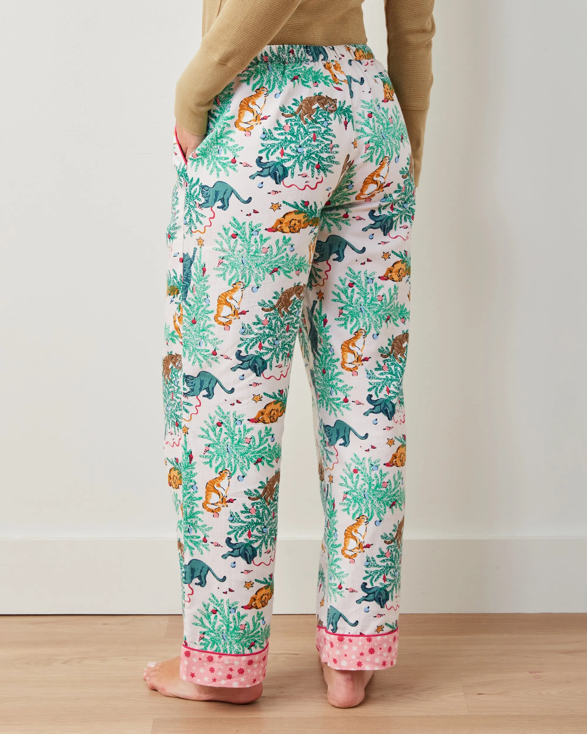 Frisky Firs - Lightweight Flannel PJ Pants - Sweet Cream sold by Printfresh product image thumbnail 5
