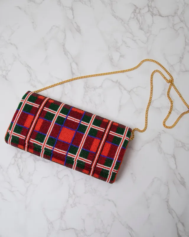 Red Multi - Plaid Clutch - Tiana Designs made by Printfresh