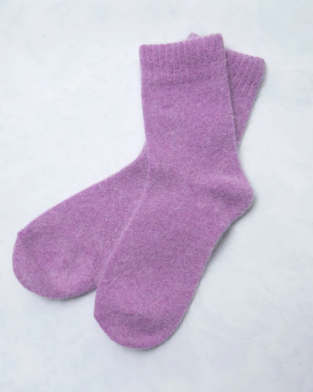 Purple - Womens Cozy Wool Angora Socks - Comfortarians sold by Printfresh