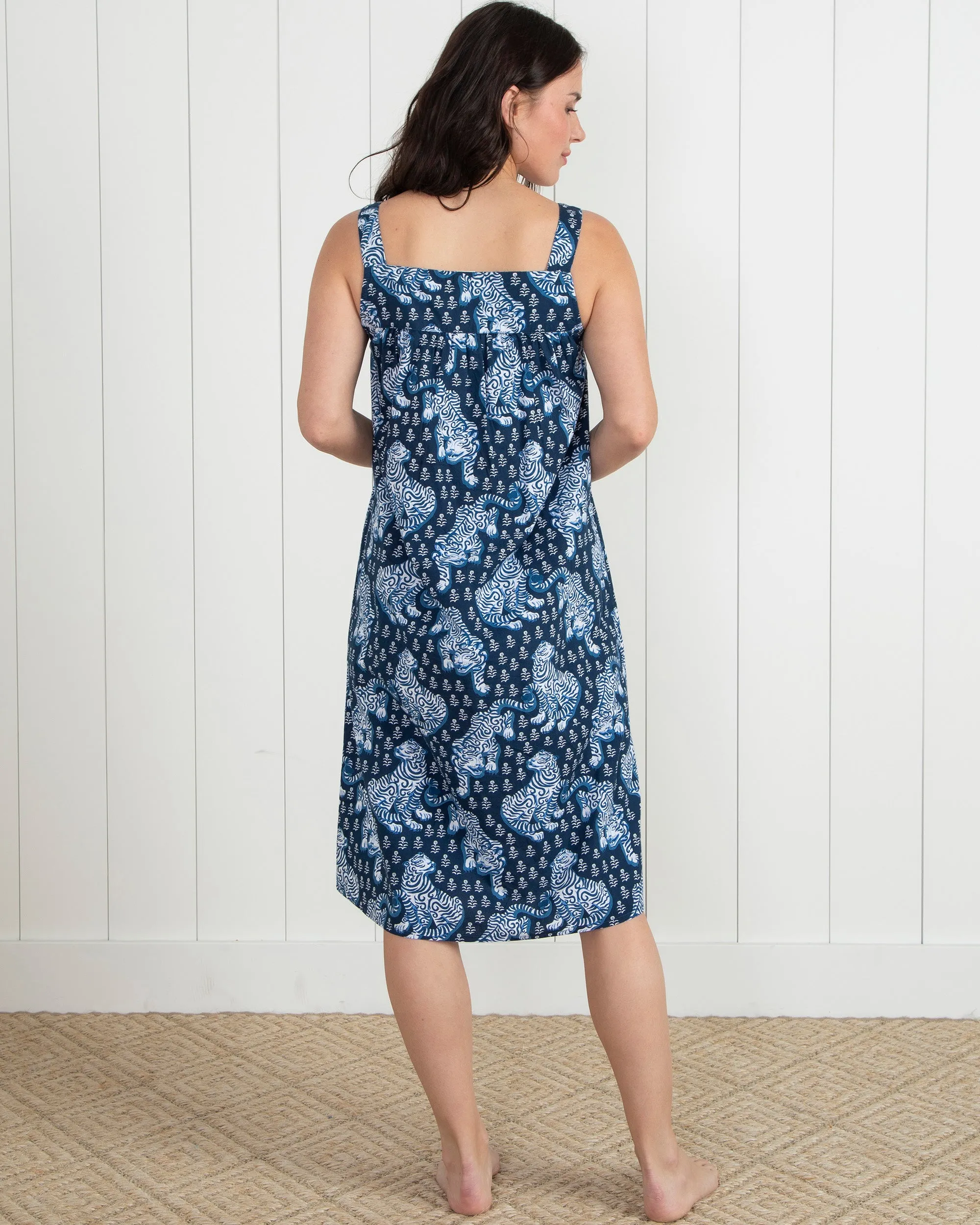 Tiger Queen - Back to Bed Nightgown - Navy sold by Printfresh product image thumbnail 5