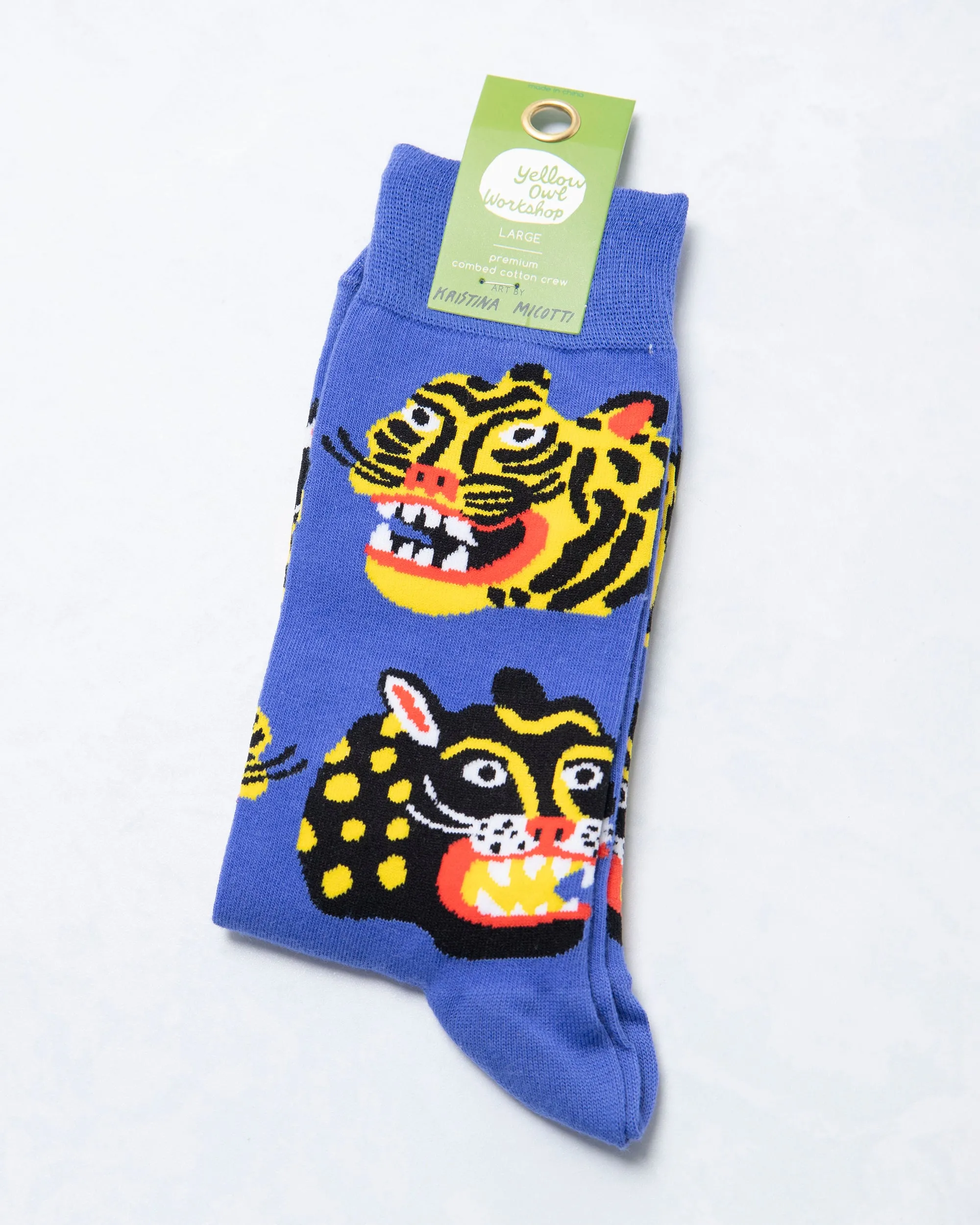 Men's Wild Cat Sock - Yellow Owl sold by Printfresh product image thumbnail 2
