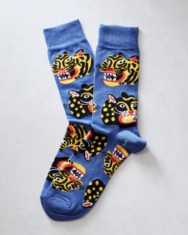 Men's Wild Cat Sock - Yellow Owl sold by Printfresh