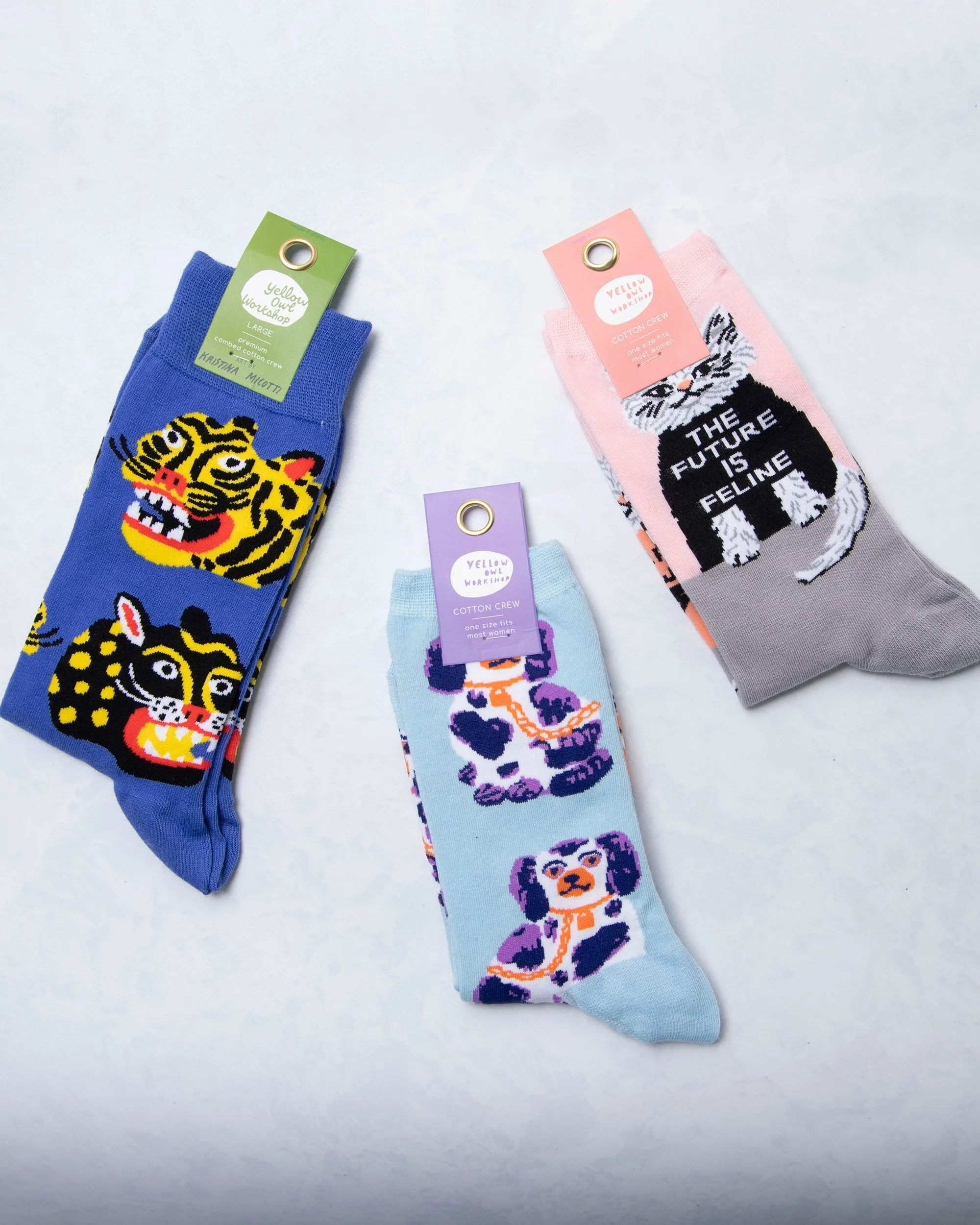 Women's Staffordshire Dog Sock - Yellow Owl sold by Printfresh product image thumbnail 2