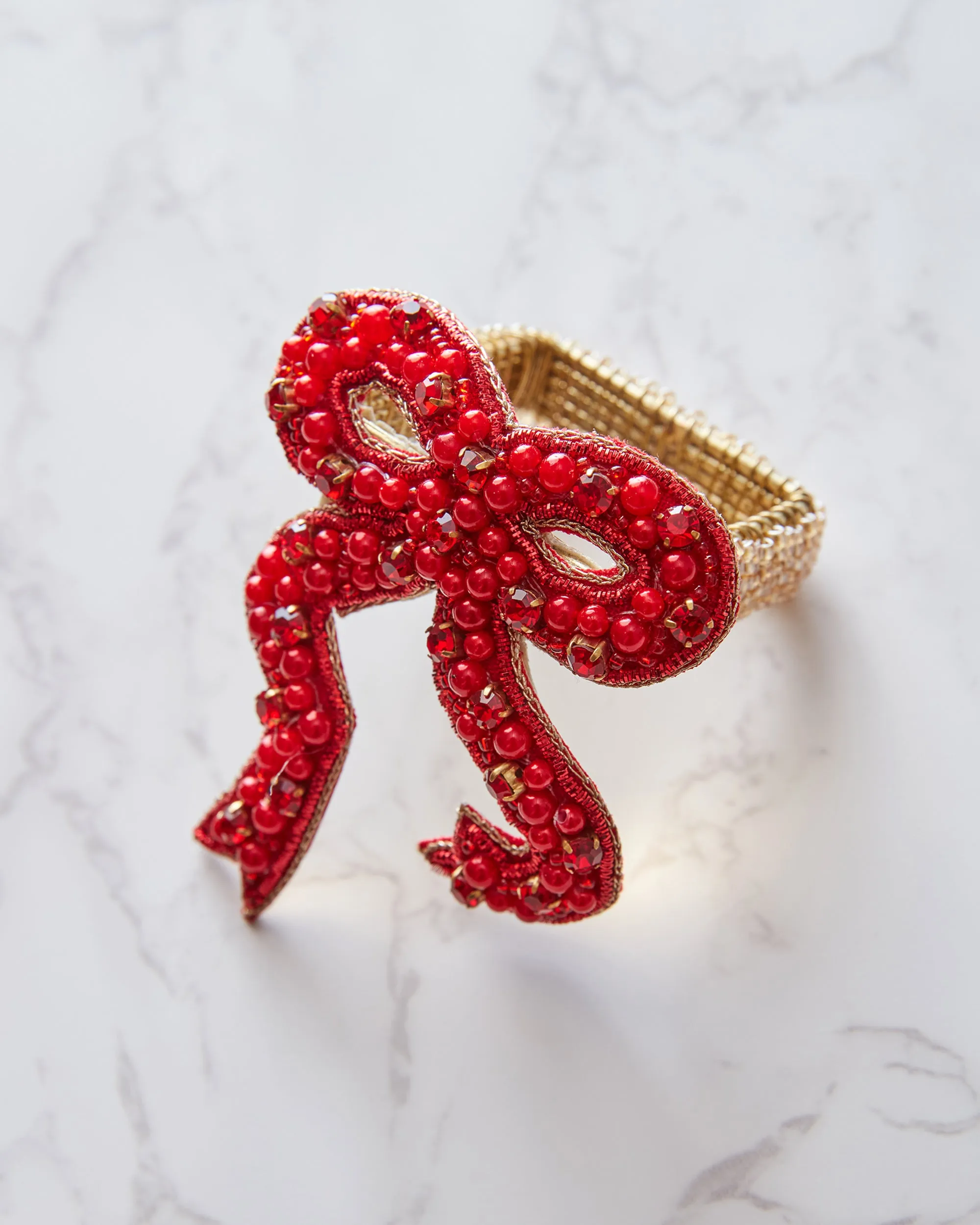 Holiday Bow - Napkin Rings Set Of 2 - Red sold by Printfresh product image thumbnail 4