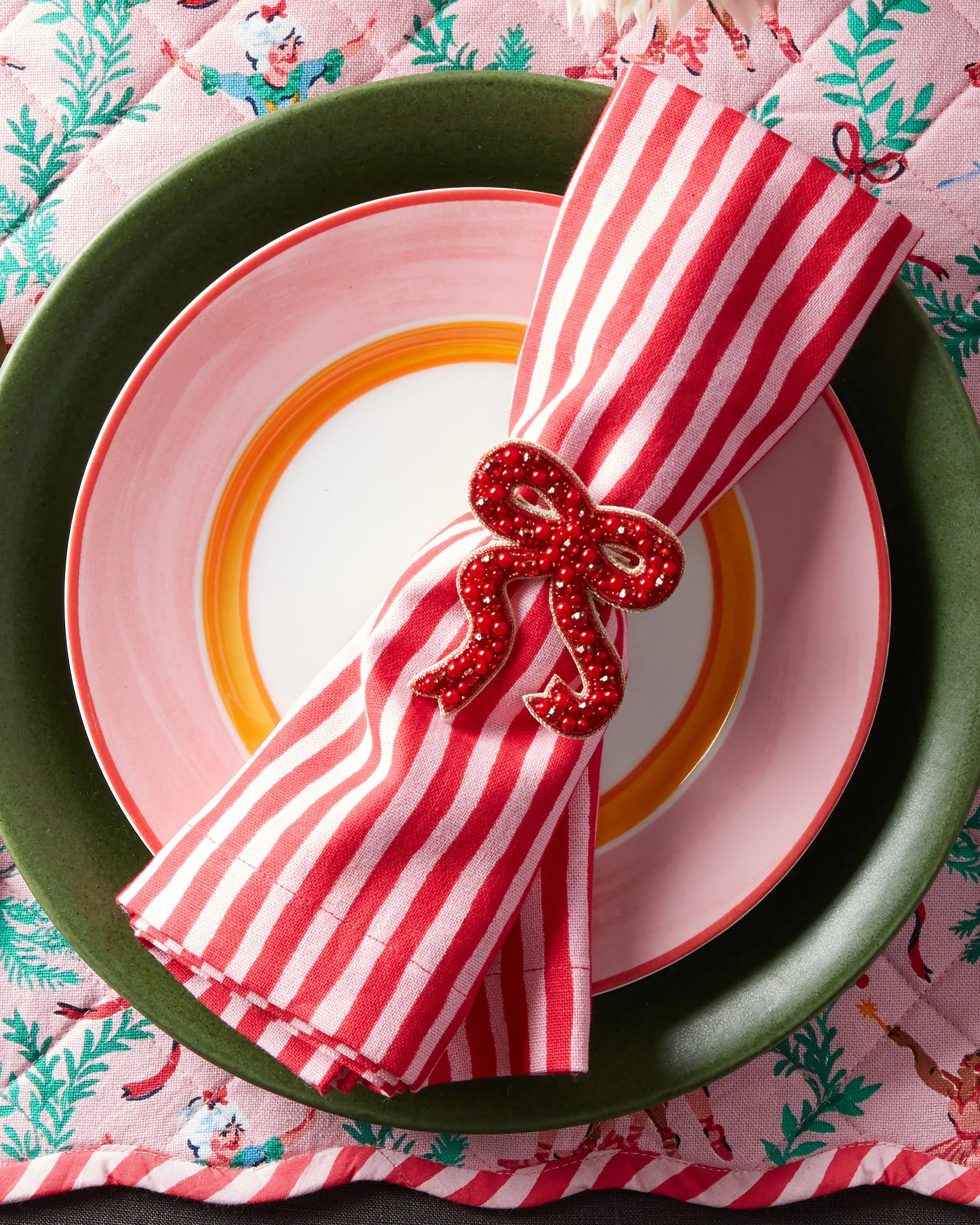 Holiday Bow - Napkin Rings Set Of 2 - Red sold by Printfresh product image thumbnail 3