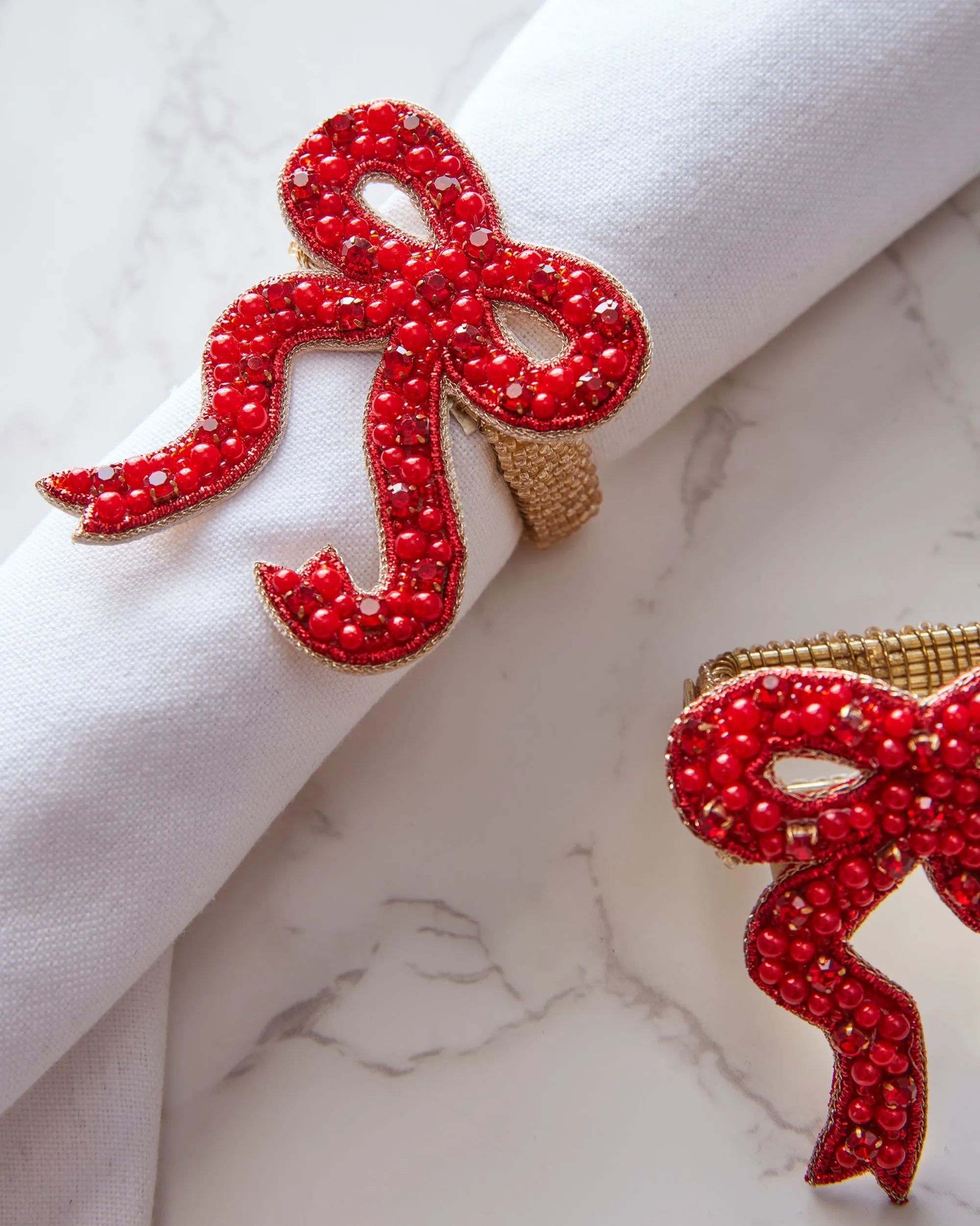 Holiday Bow - Napkin Rings Set Of 2 - Red sold by Printfresh product image thumbnail 5
