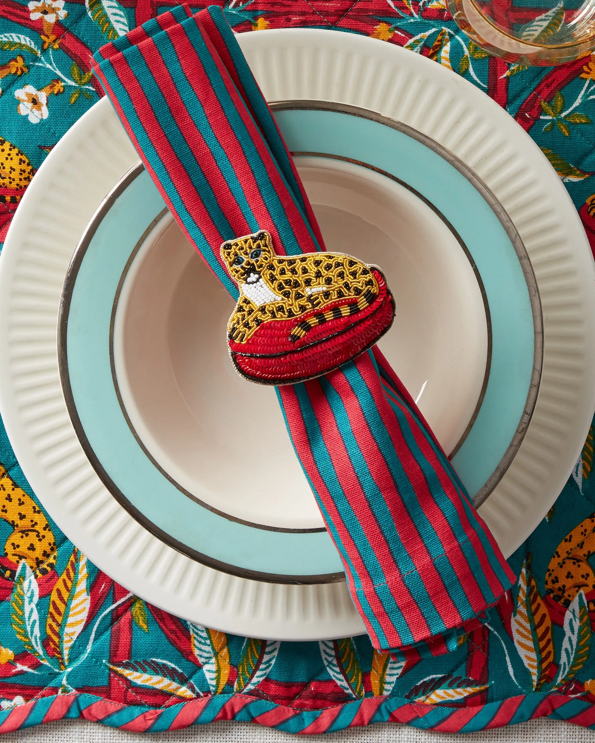 Royal Cheetah - Napkin Ring Set Of 2 - Gold Ink sold by Printfresh product image thumbnail 3