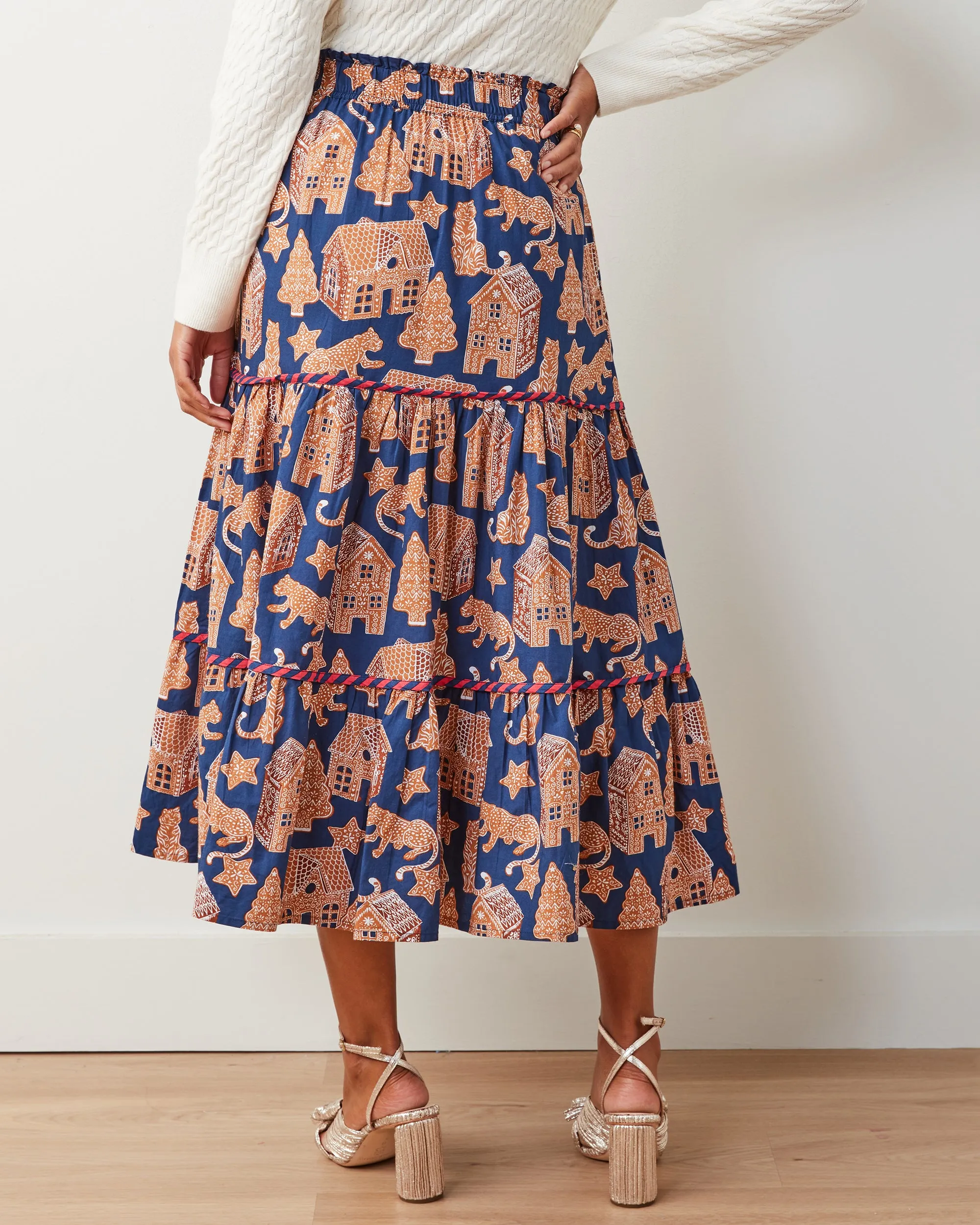Gingerbread Party - Sutton Skirt - Classic Navy sold by Printfresh product image thumbnail 4