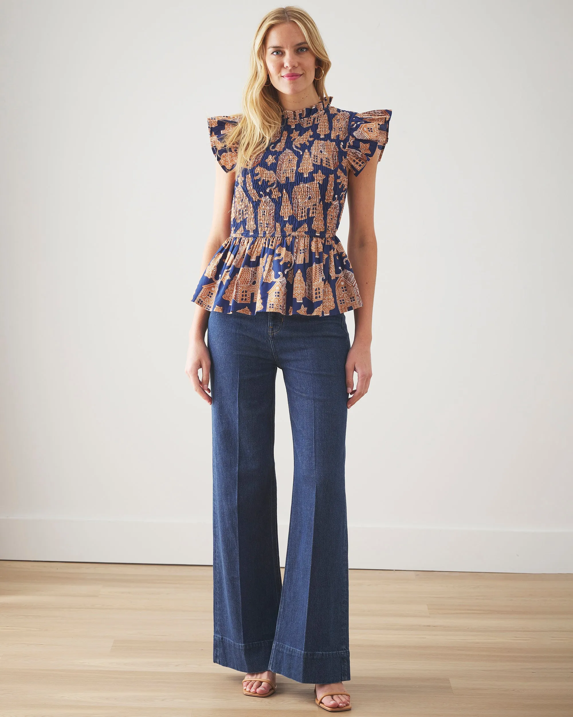 Gingerbread Party - High Priority Blouse - Classic Navy sold by Printfresh product image thumbnail 2