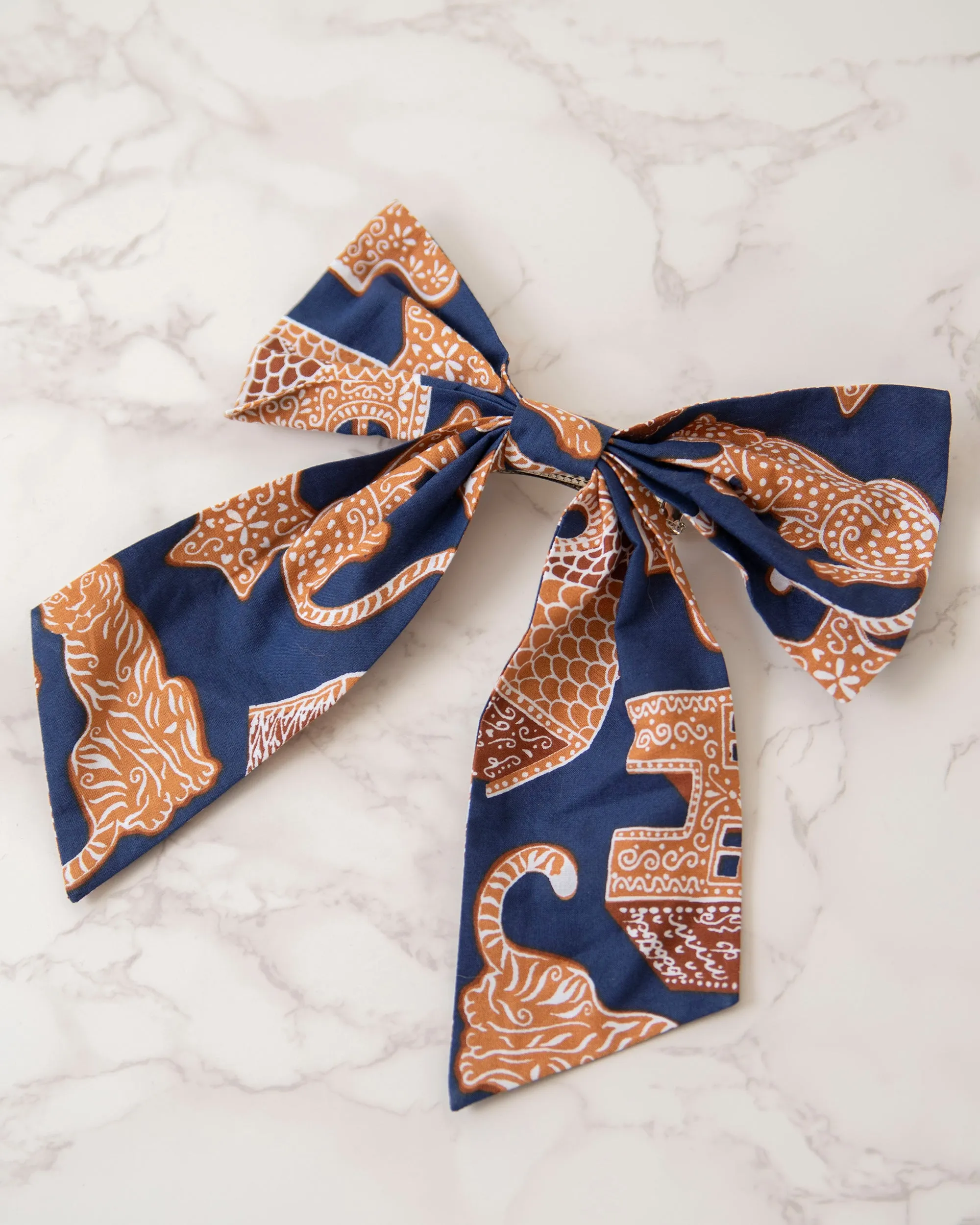 Gingerbread Party - The Preppy Hair Bow - Classic Navy sold by Printfresh product image thumbnail 5
