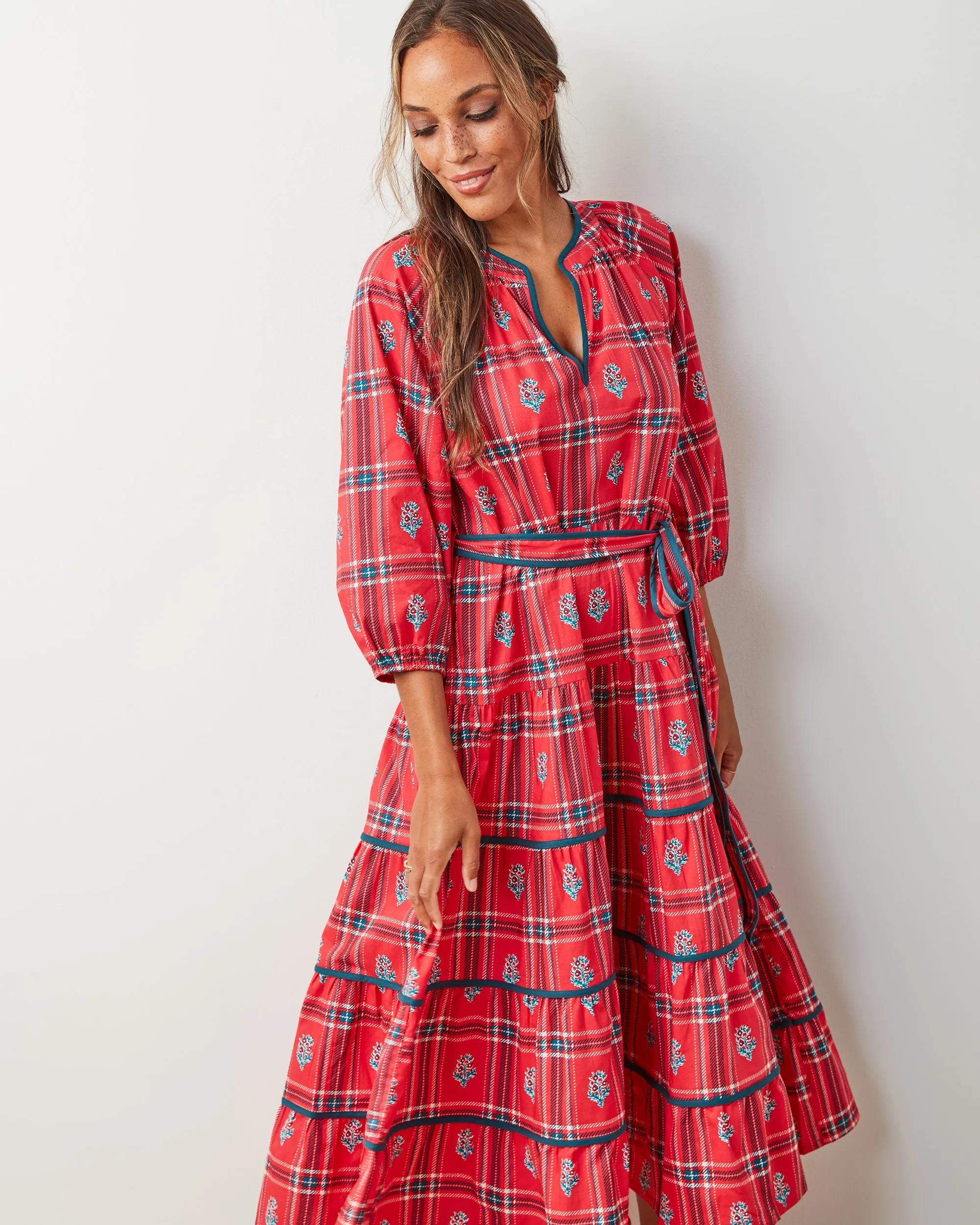 Nostalgia Plaid - Main Street Dress - Joyful Red sold by Printfresh