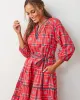 Nostalgia Plaid - Main Street Dress - Joyful Red sold by Printfresh