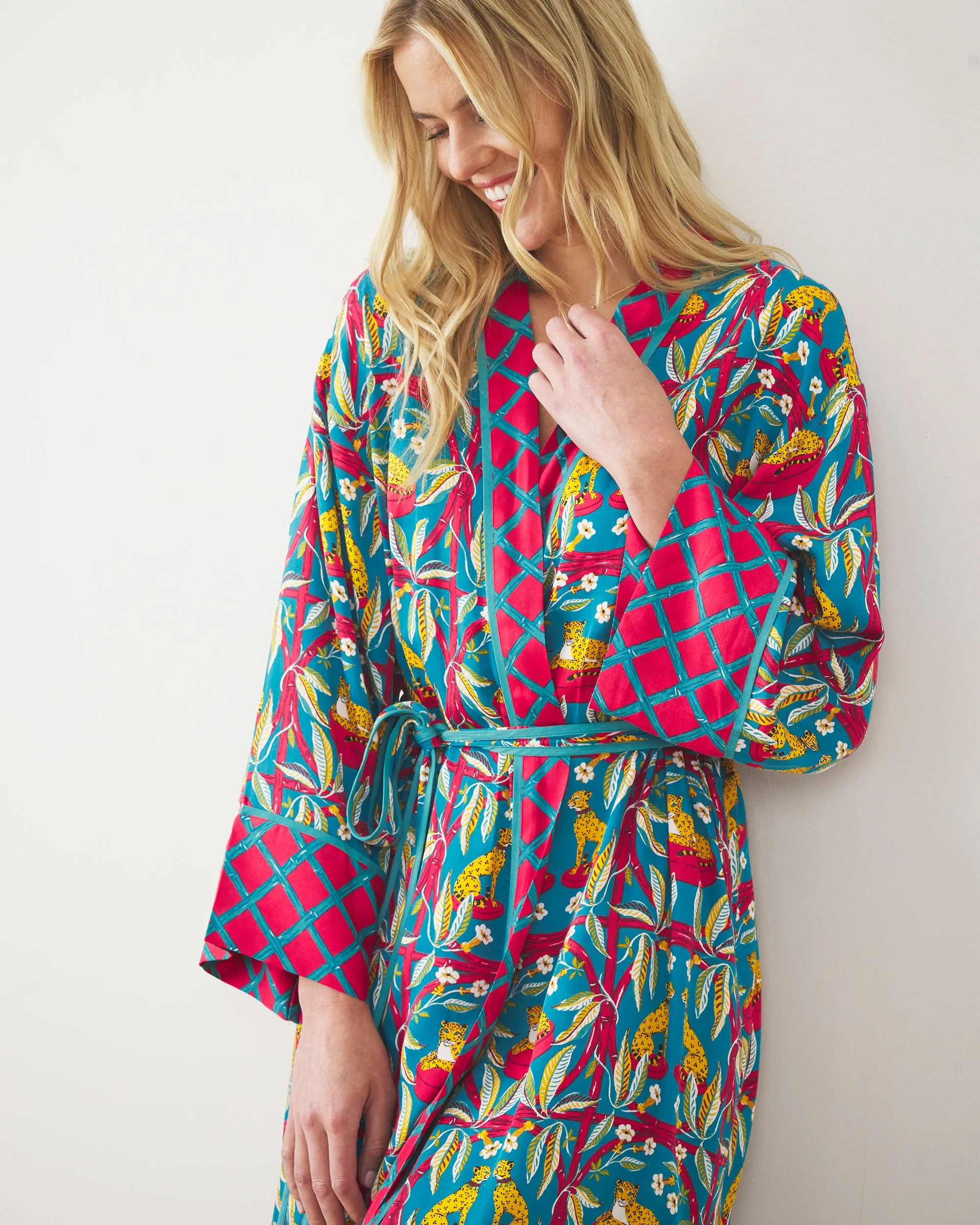 Royal Cheetah - Satin Robe - Ruby & Jade sold by Printfresh