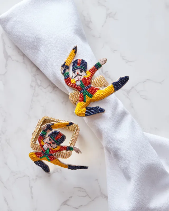 Nutcracker Dreams - Napkin Ring Set Of 2 - Red Multi sold by Printfresh