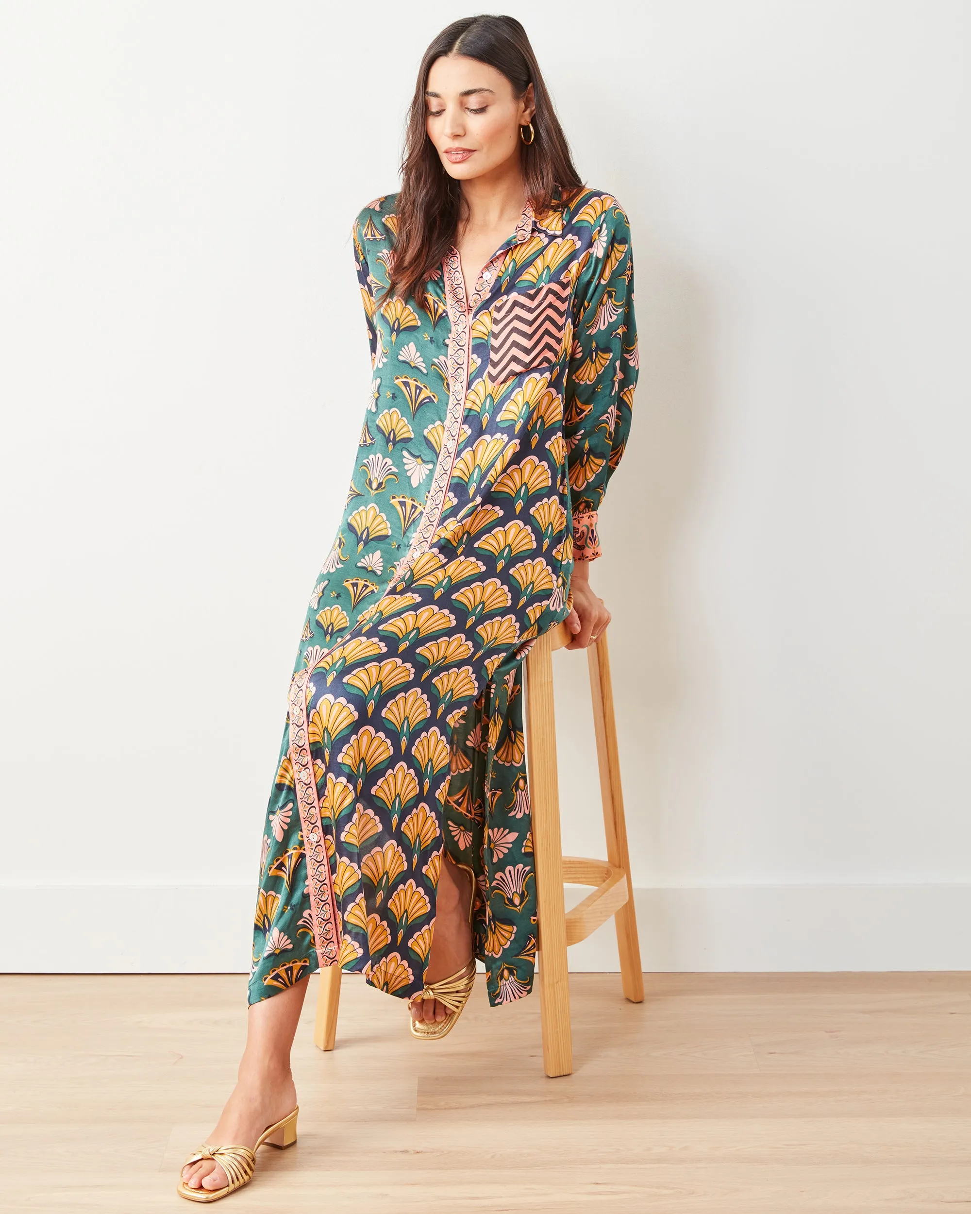 Cocktail Hour - Marianne Shirt Dress - Gemstone sold by Printfresh product image thumbnail 5