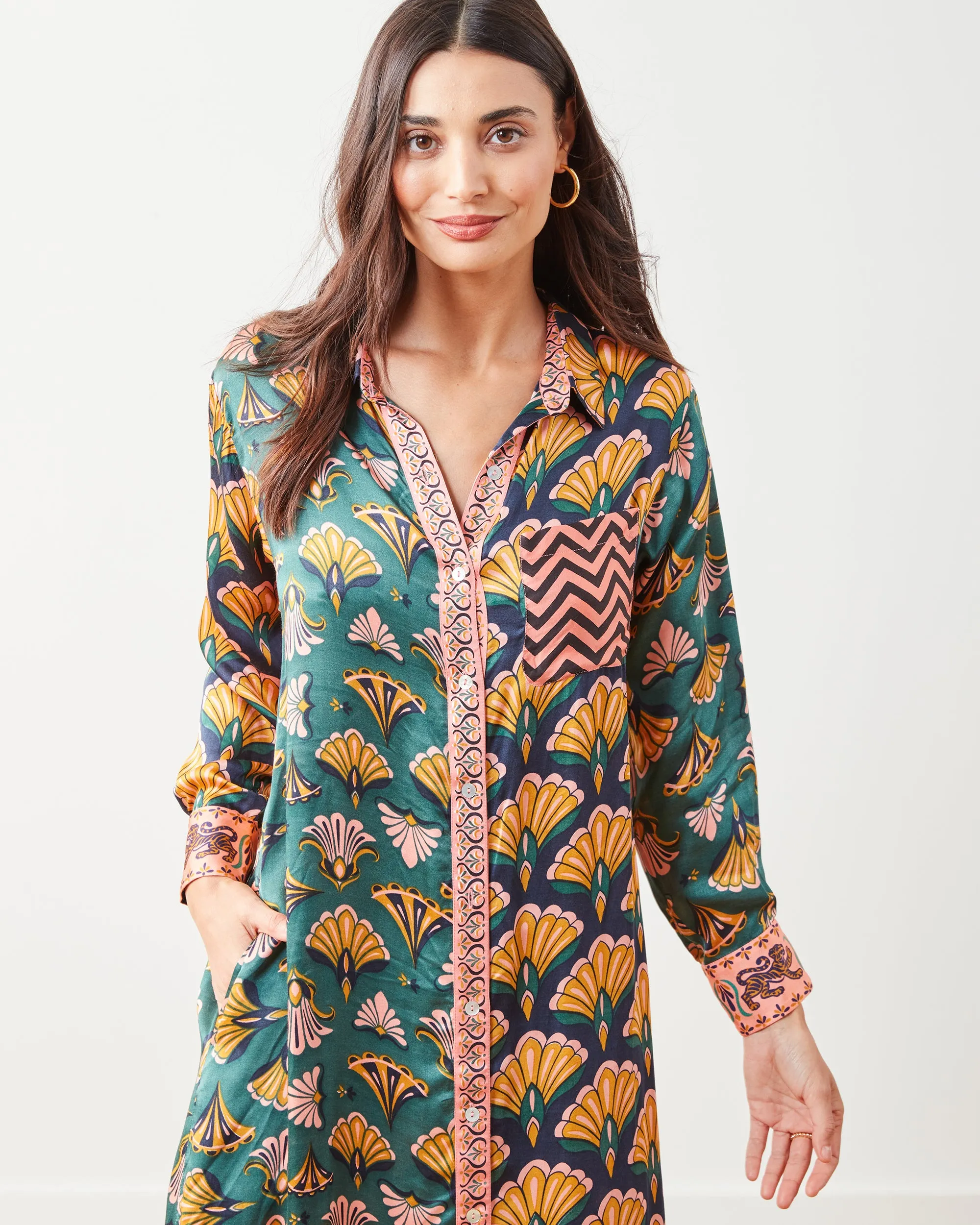 Cocktail Hour - Marianne Shirt Dress - Gemstone sold by Printfresh product image thumbnail 2