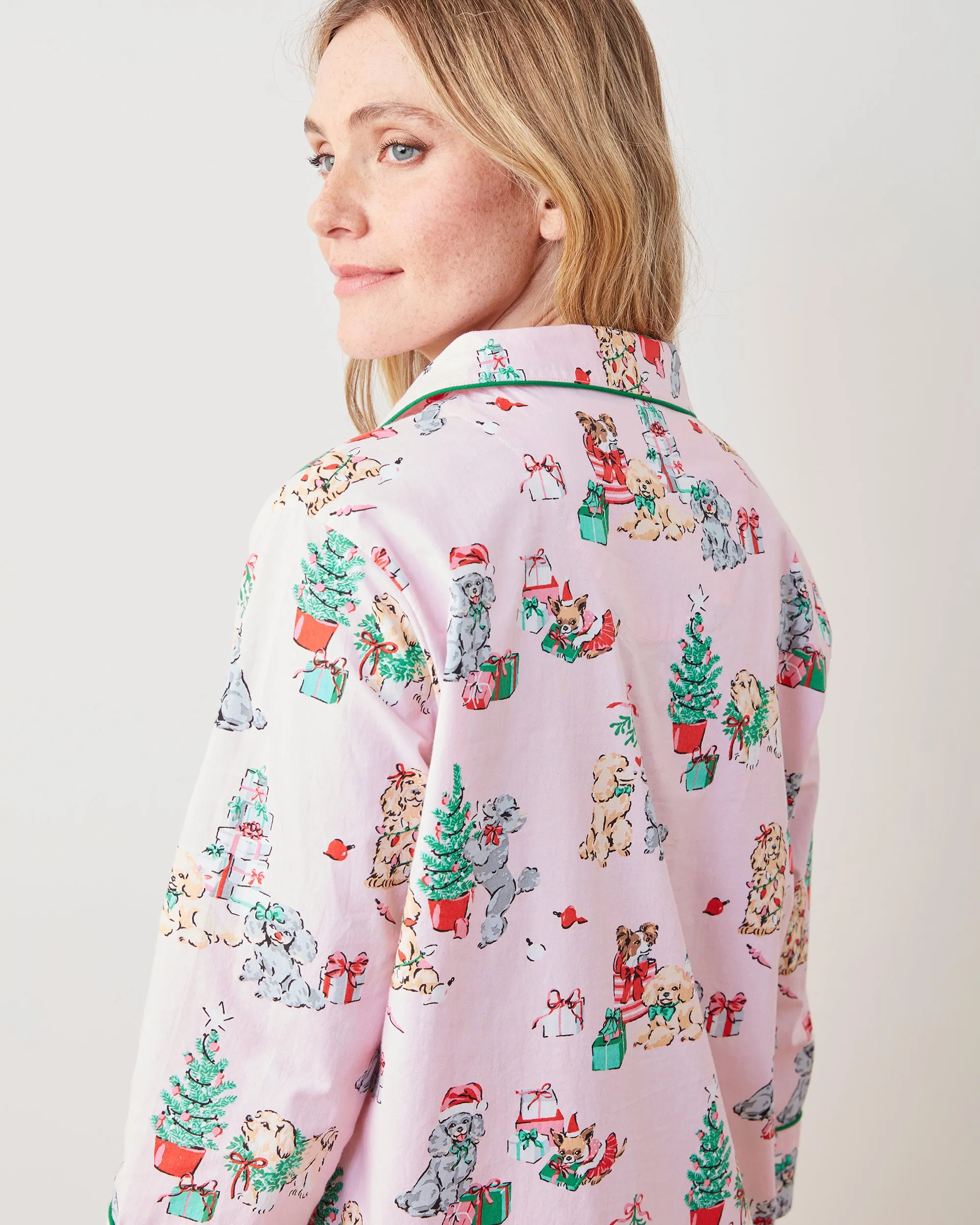 PF x The Hiltons Christmas Poodle Party - Sleep Shirt - Rose sold by Printfresh product image thumbnail 3