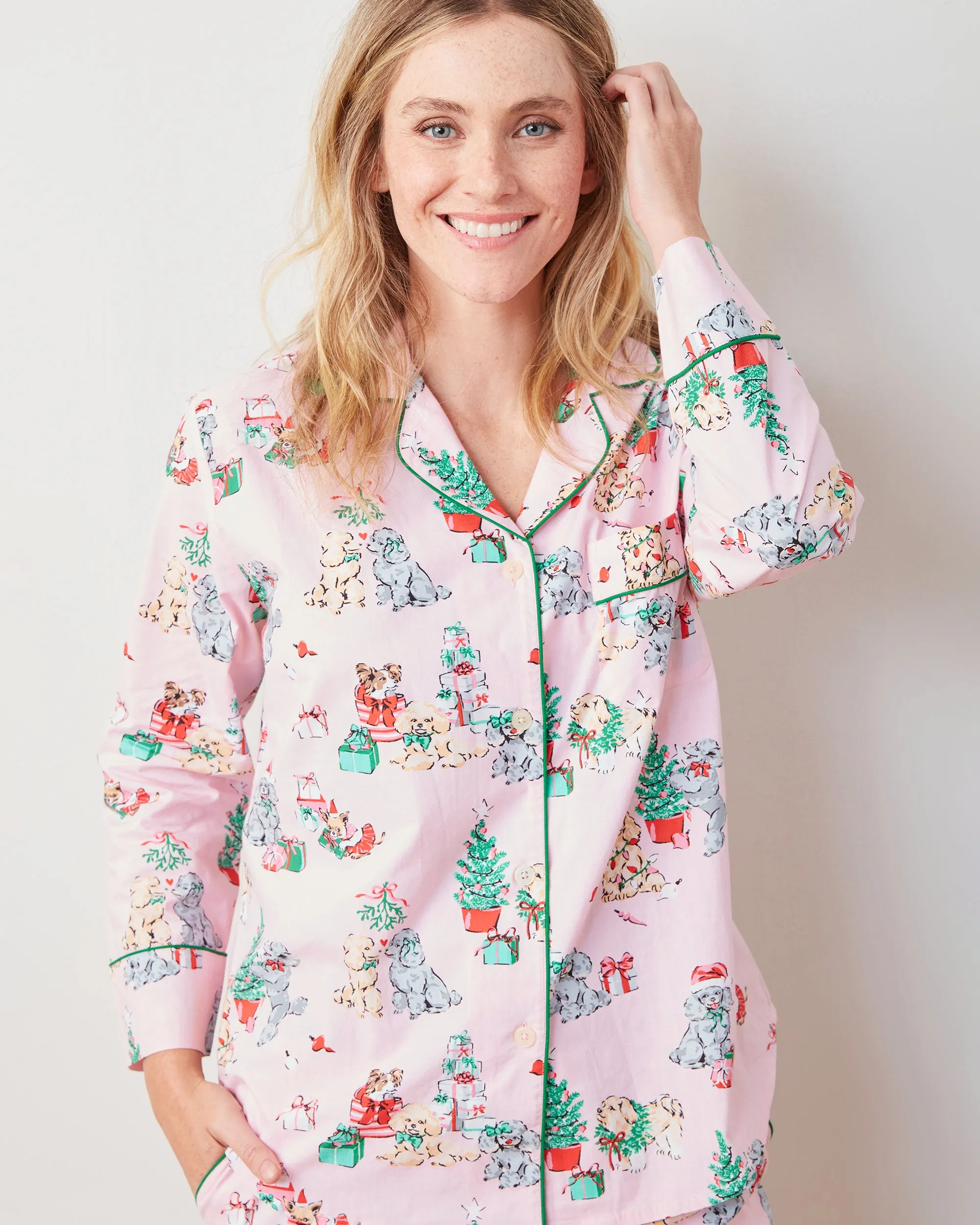 PF x The Hiltons Christmas Poodle Party - Long PJ Set - Rose sold by Printfresh product image thumbnail 5