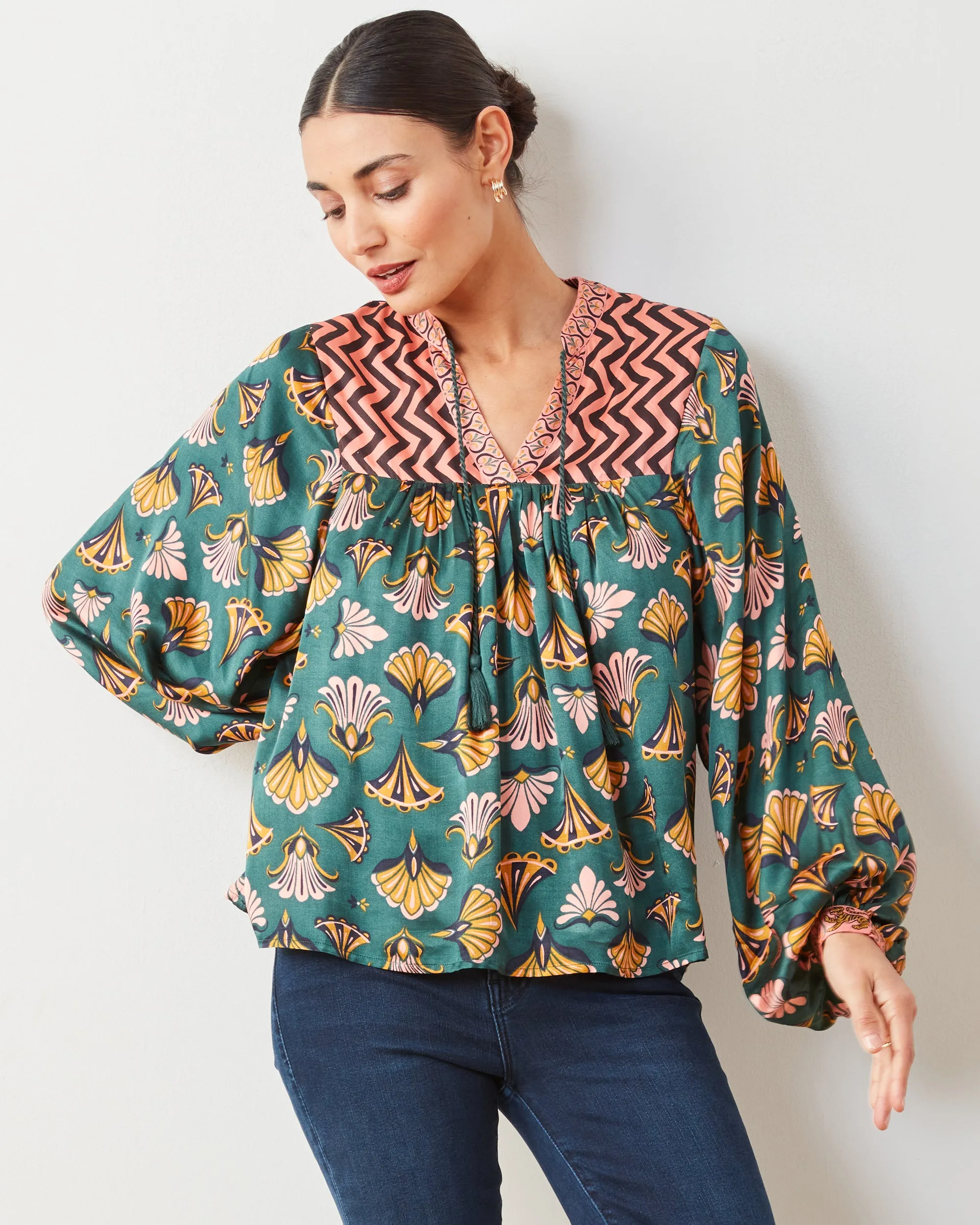 Cocktail Hour - Tides Turned Blouse - Gemstone sold by Printfresh product image thumbnail 4