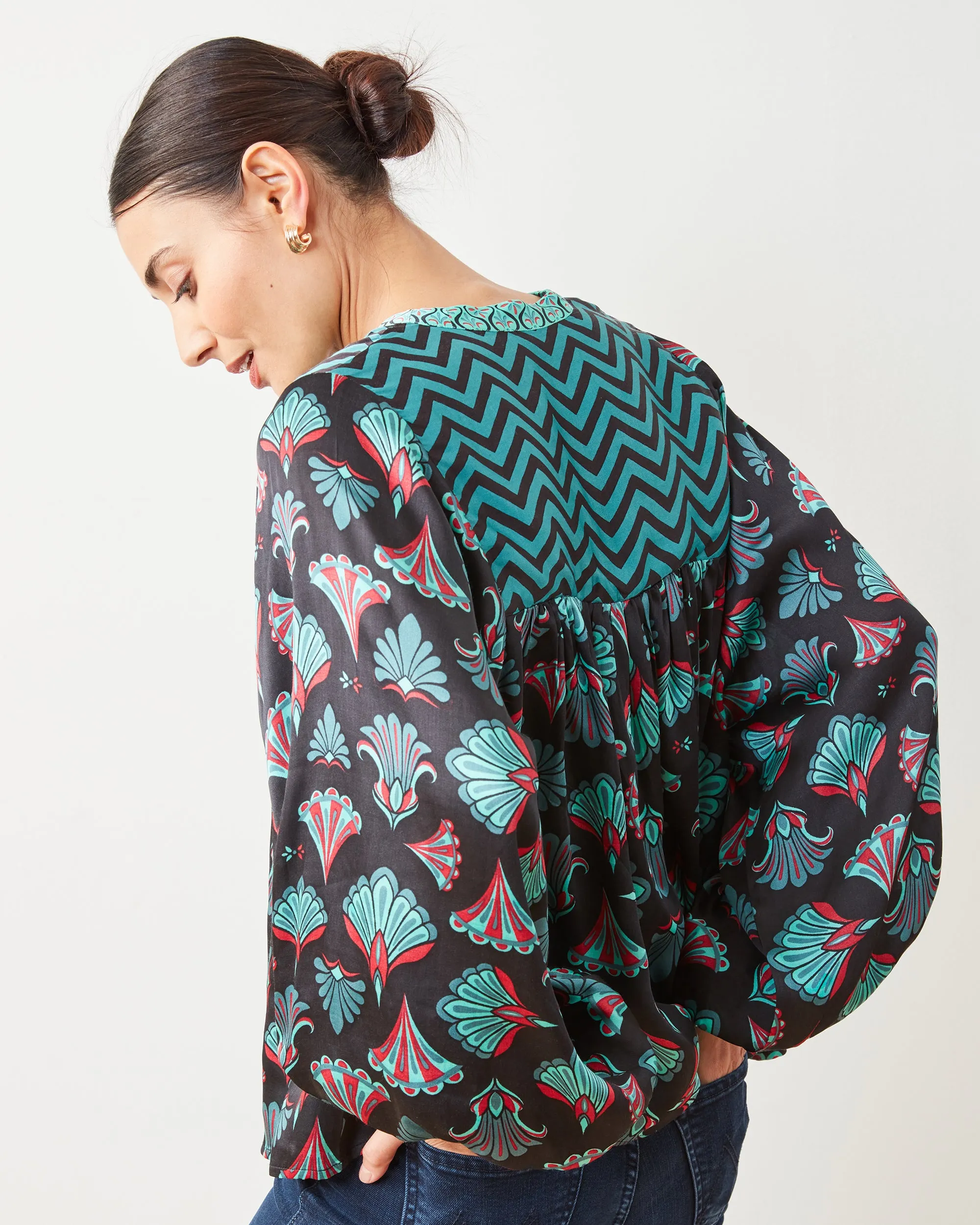 Cocktail Hour - Tides Turned Blouse - Gatsby Green sold by Printfresh product image thumbnail 3