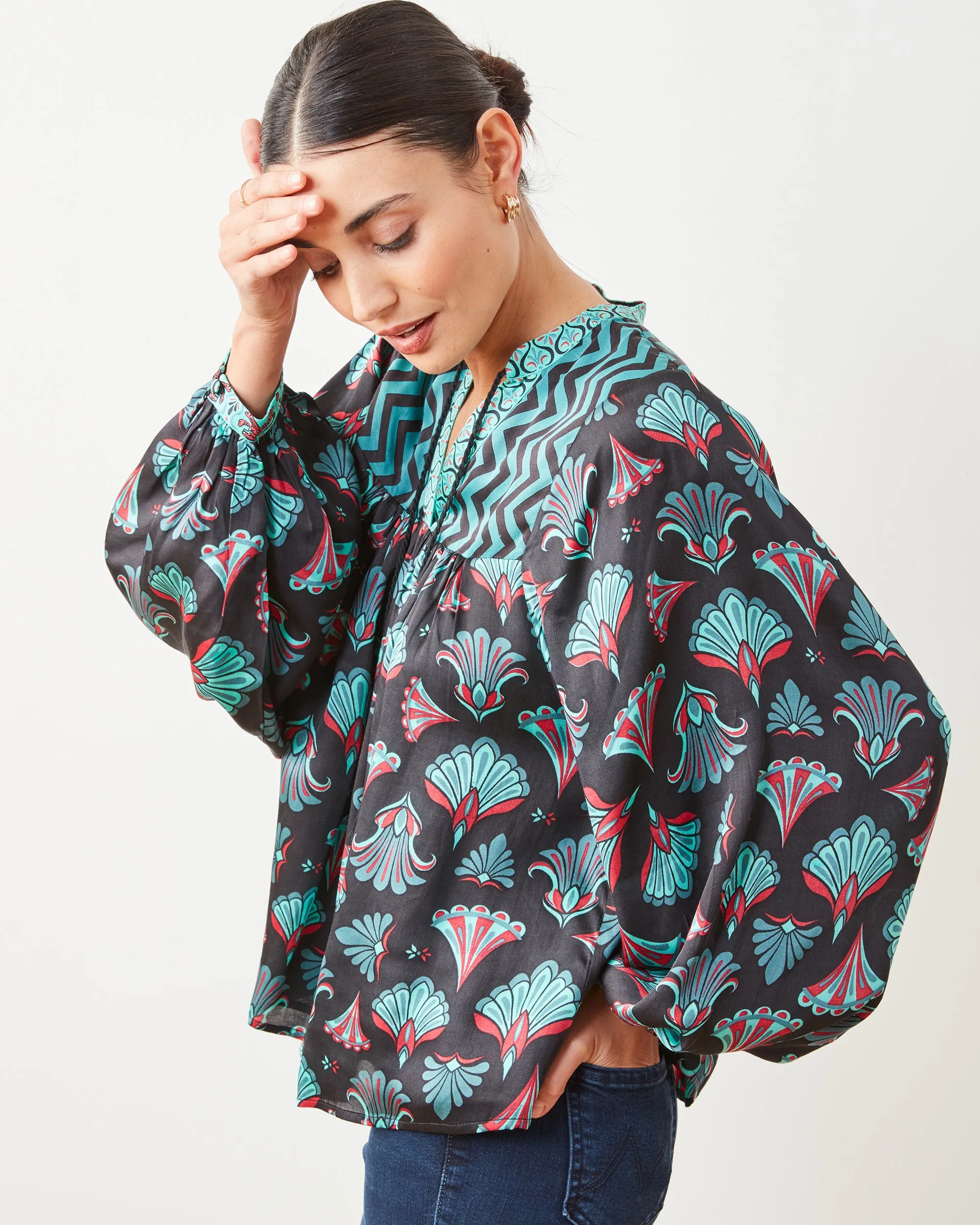 Cocktail Hour - Tides Turned Blouse - Gatsby Green sold by Printfresh product image thumbnail 4