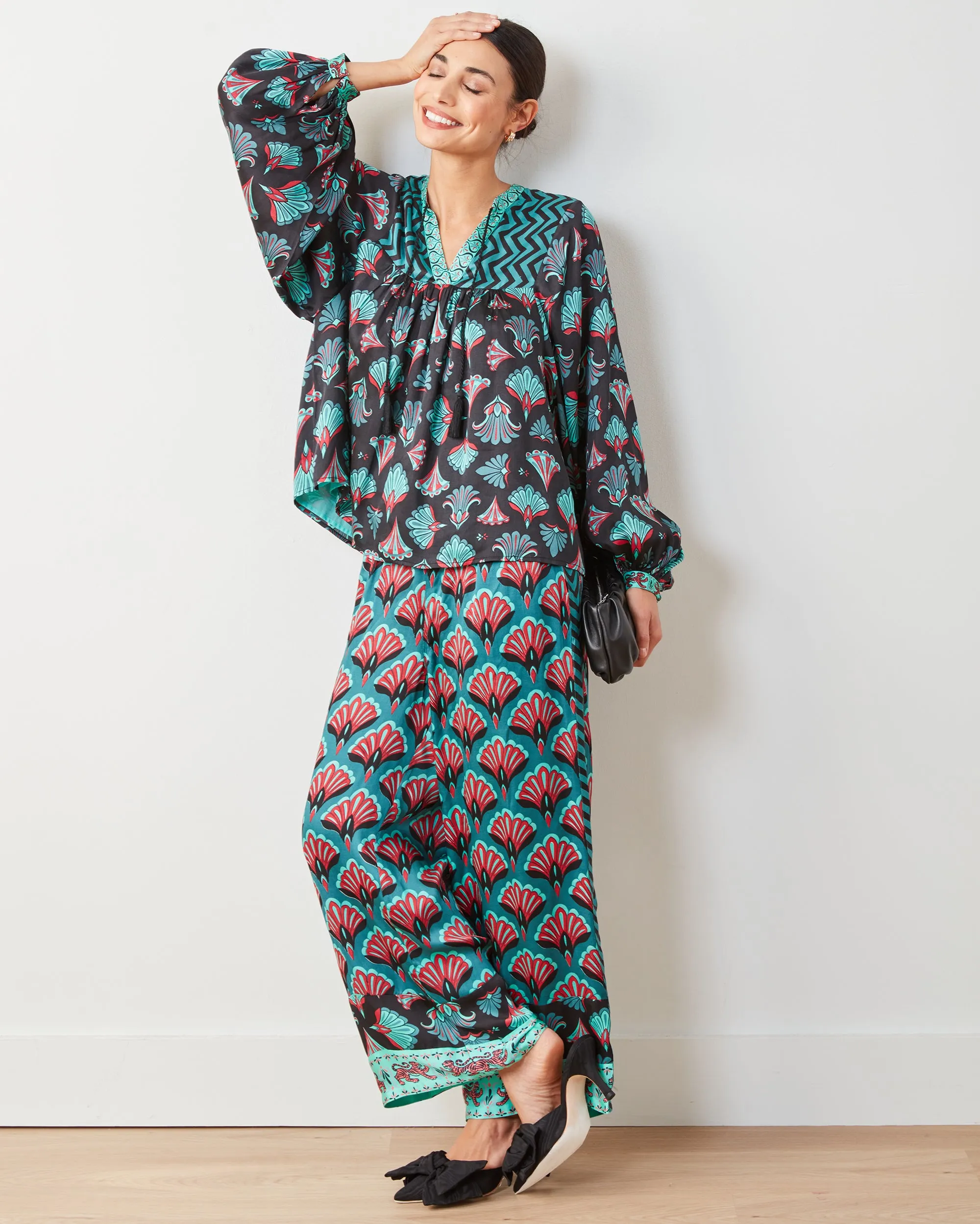 Cocktail Hour - Tides Turned Blouse - Gatsby Green sold by Printfresh product image thumbnail 5