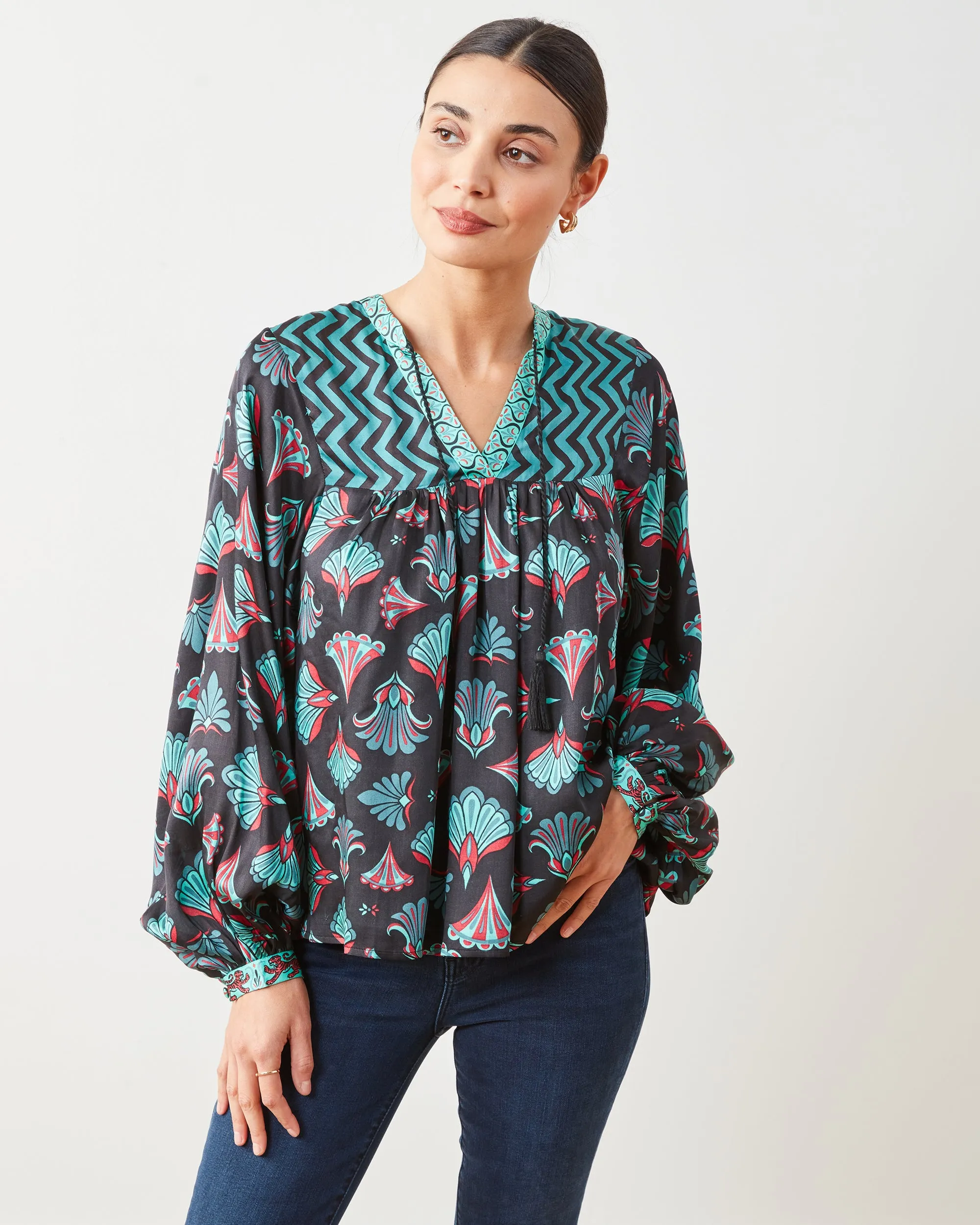 Cocktail Hour - Tides Turned Blouse - Gatsby Green sold by Printfresh product image thumbnail 2