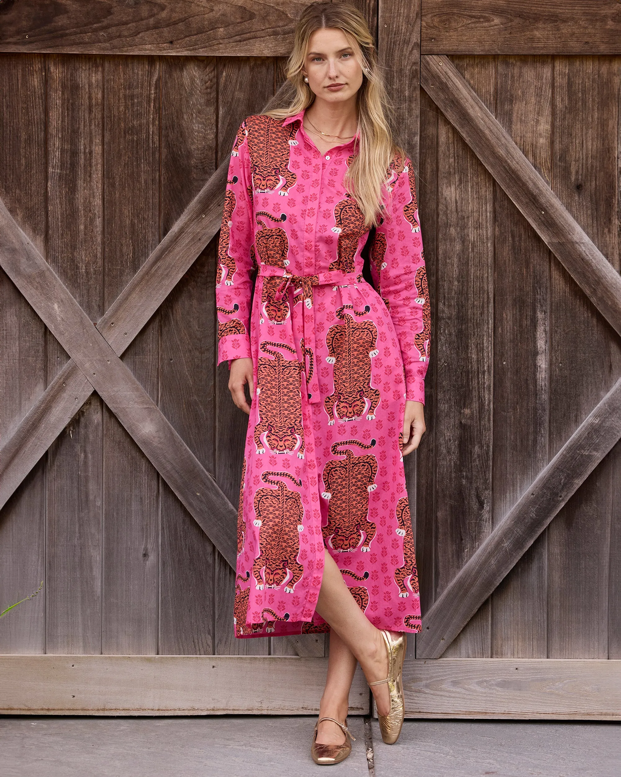 Siberian Stripes - Monaco Dress - Neon Rose sold by Printfresh product image thumbnail 2